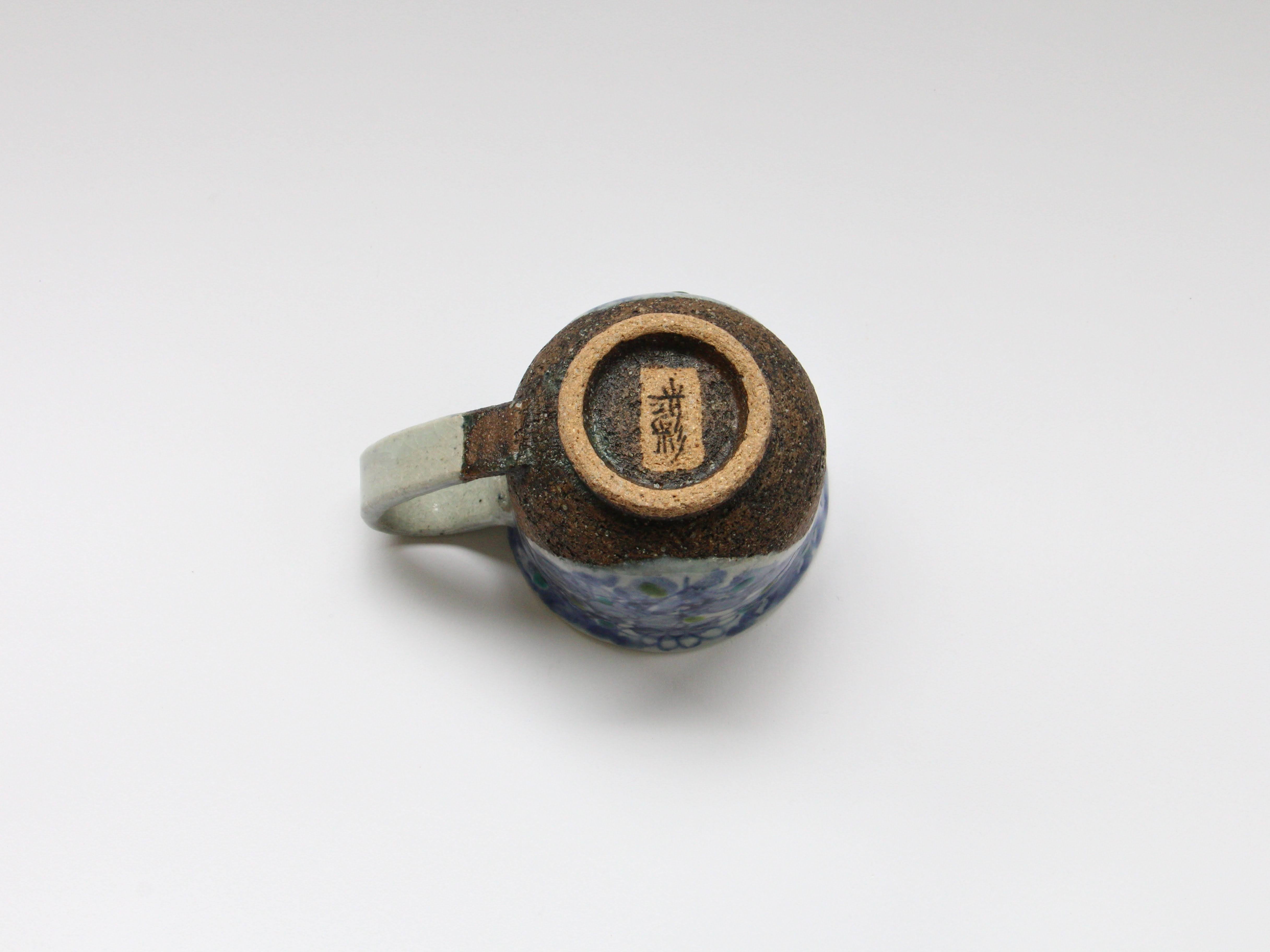 花唐草コーヒーカップ 緑【洸彩窯】