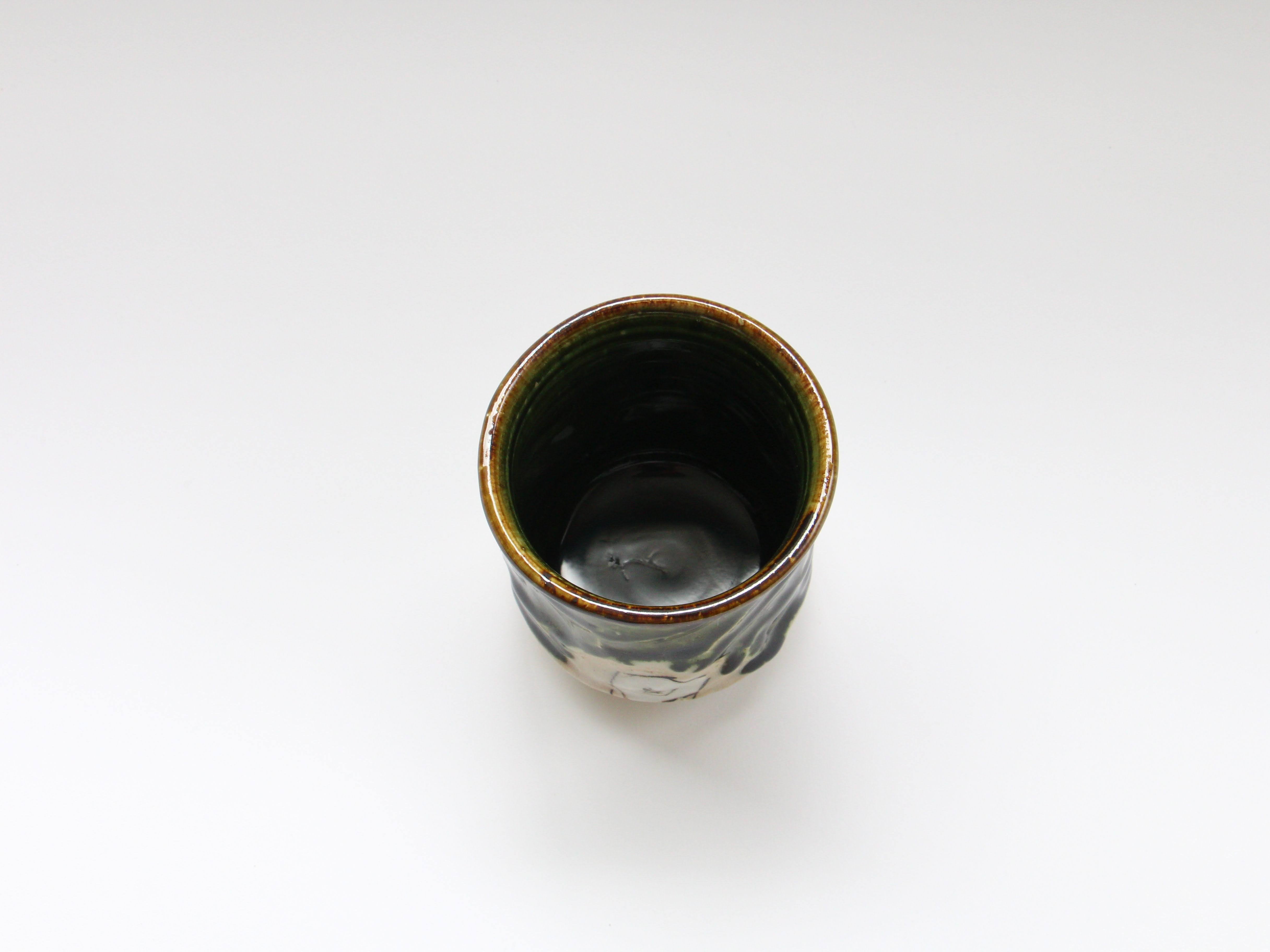 織部白角柄湯呑 大【赤根真次】