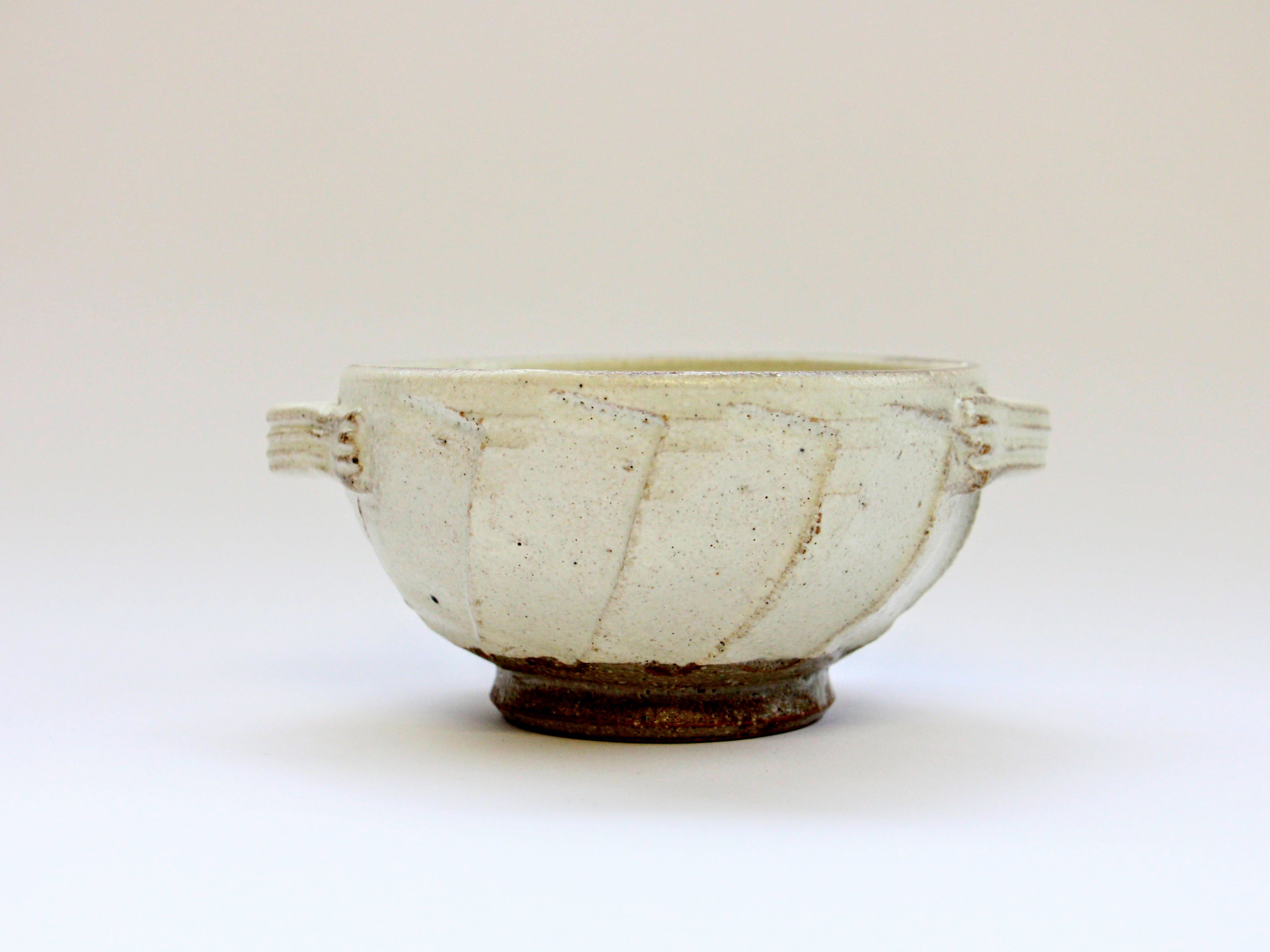 粉引マットソギ両耳スープカップ【赤根真次】