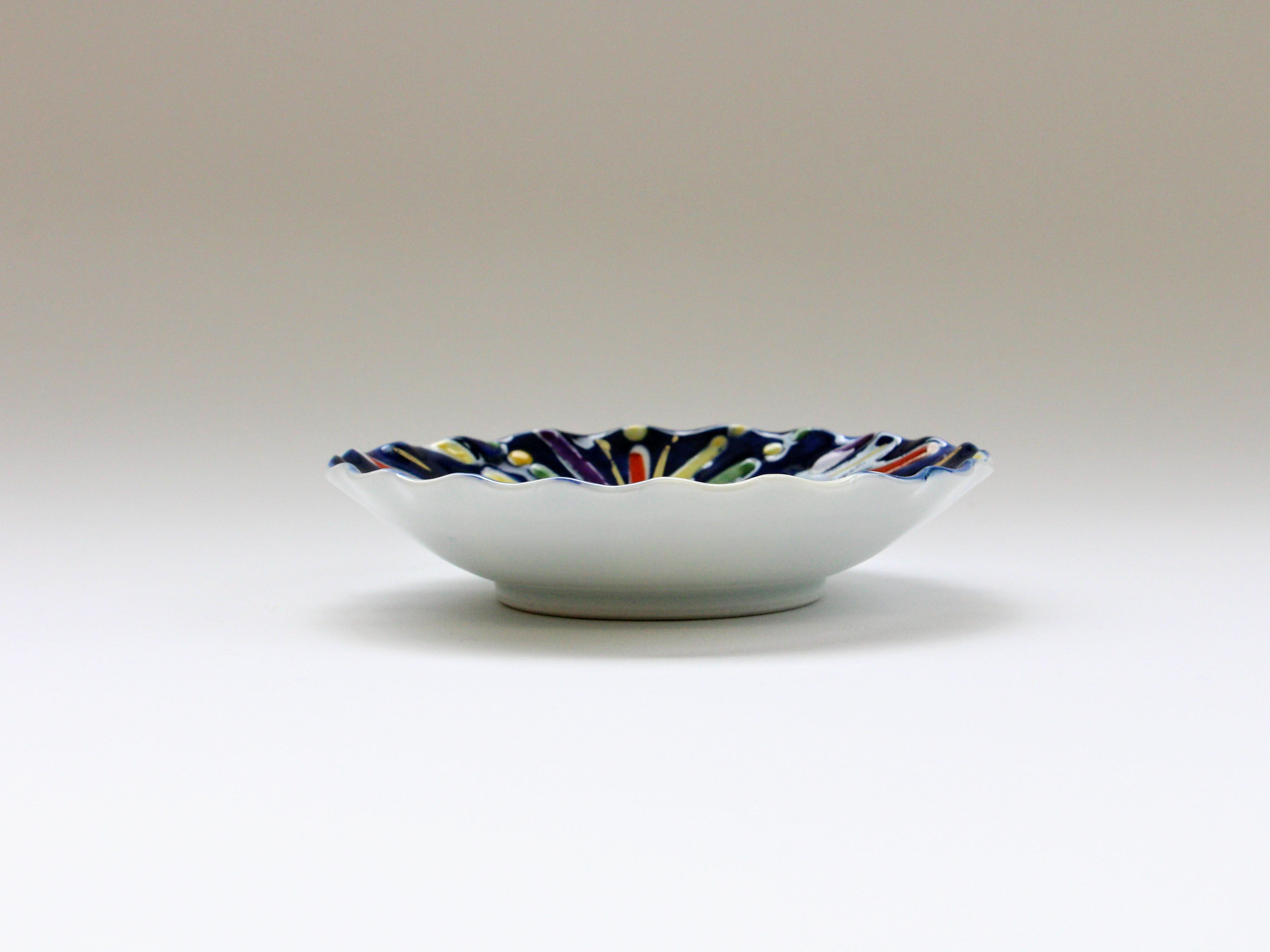 手作り4寸絵皿 花火【陶工房楽】