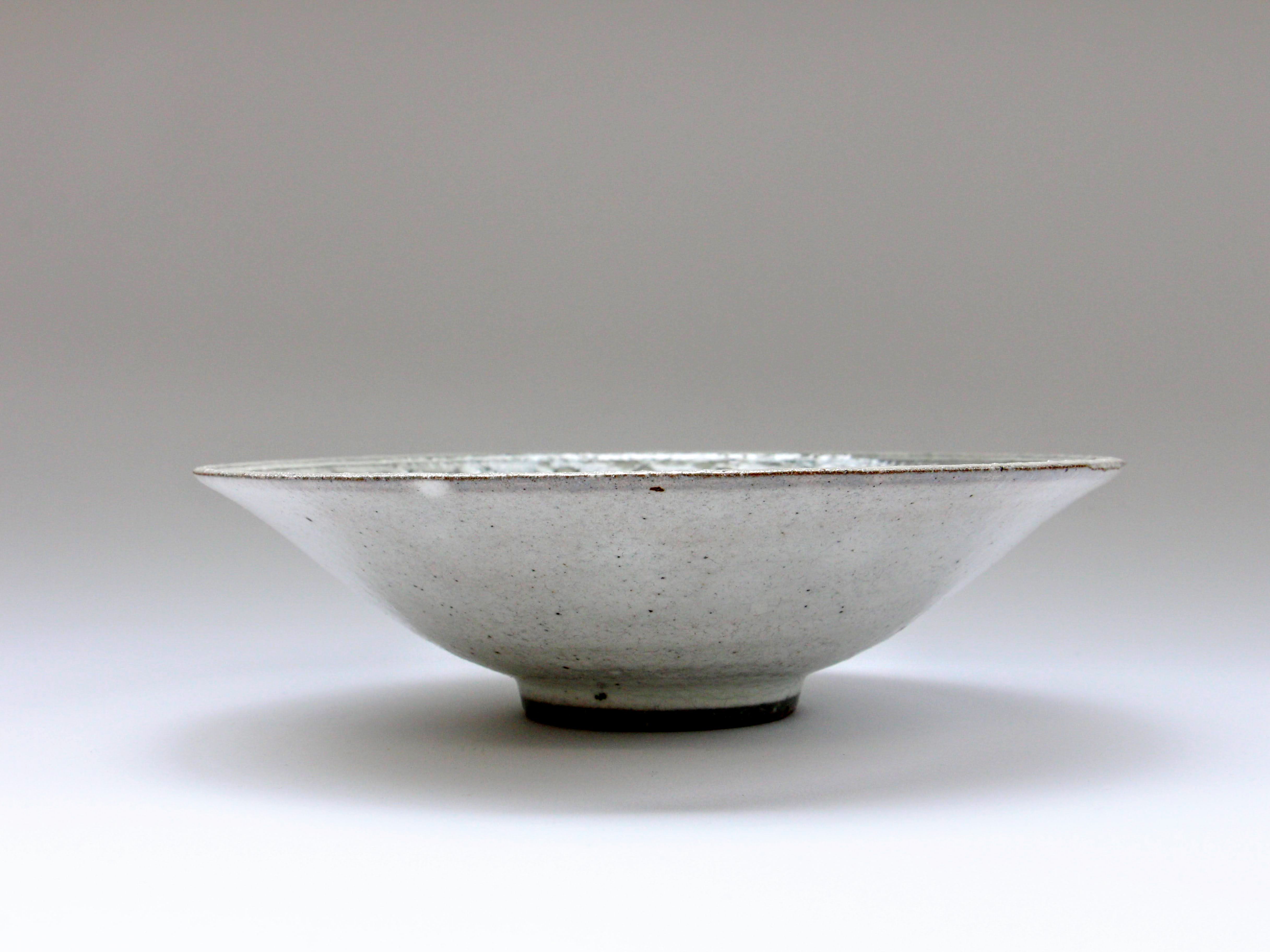 粉引線花紋反6.5寸鉢【兵山窯】