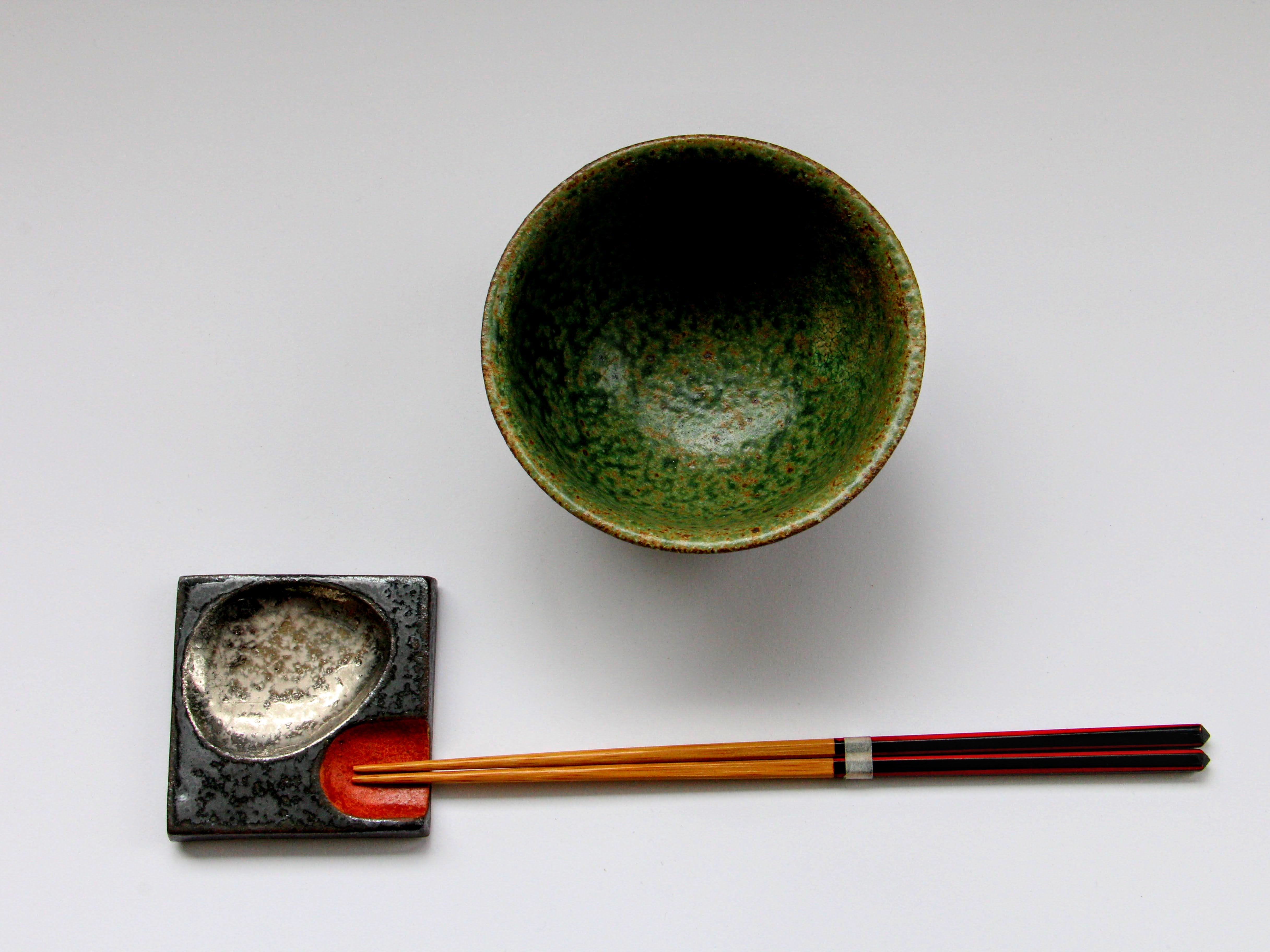 織部粉引新飯碗 小【兵山窯】