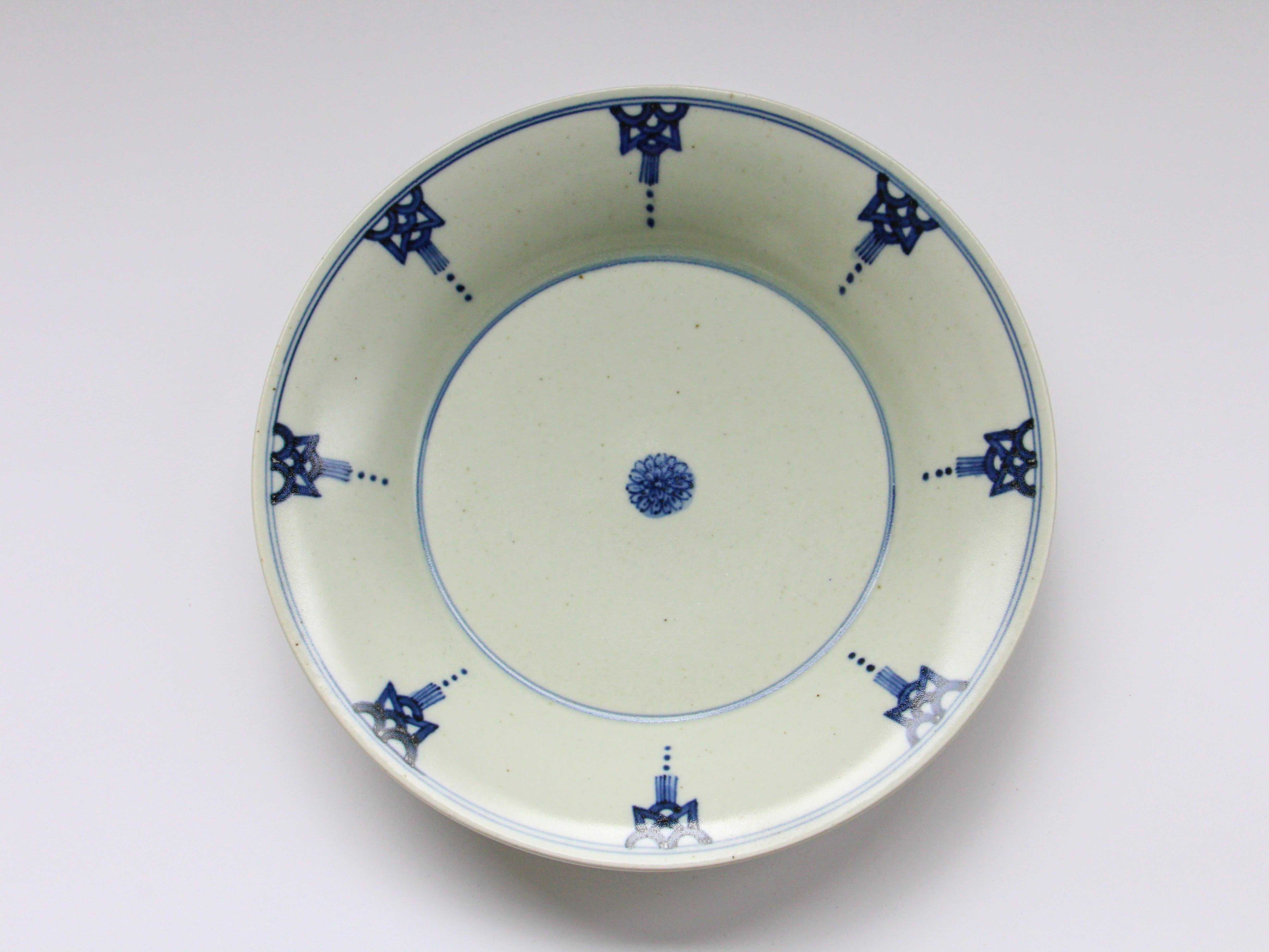 古染瓔珞紋7寸皿【陶房青】