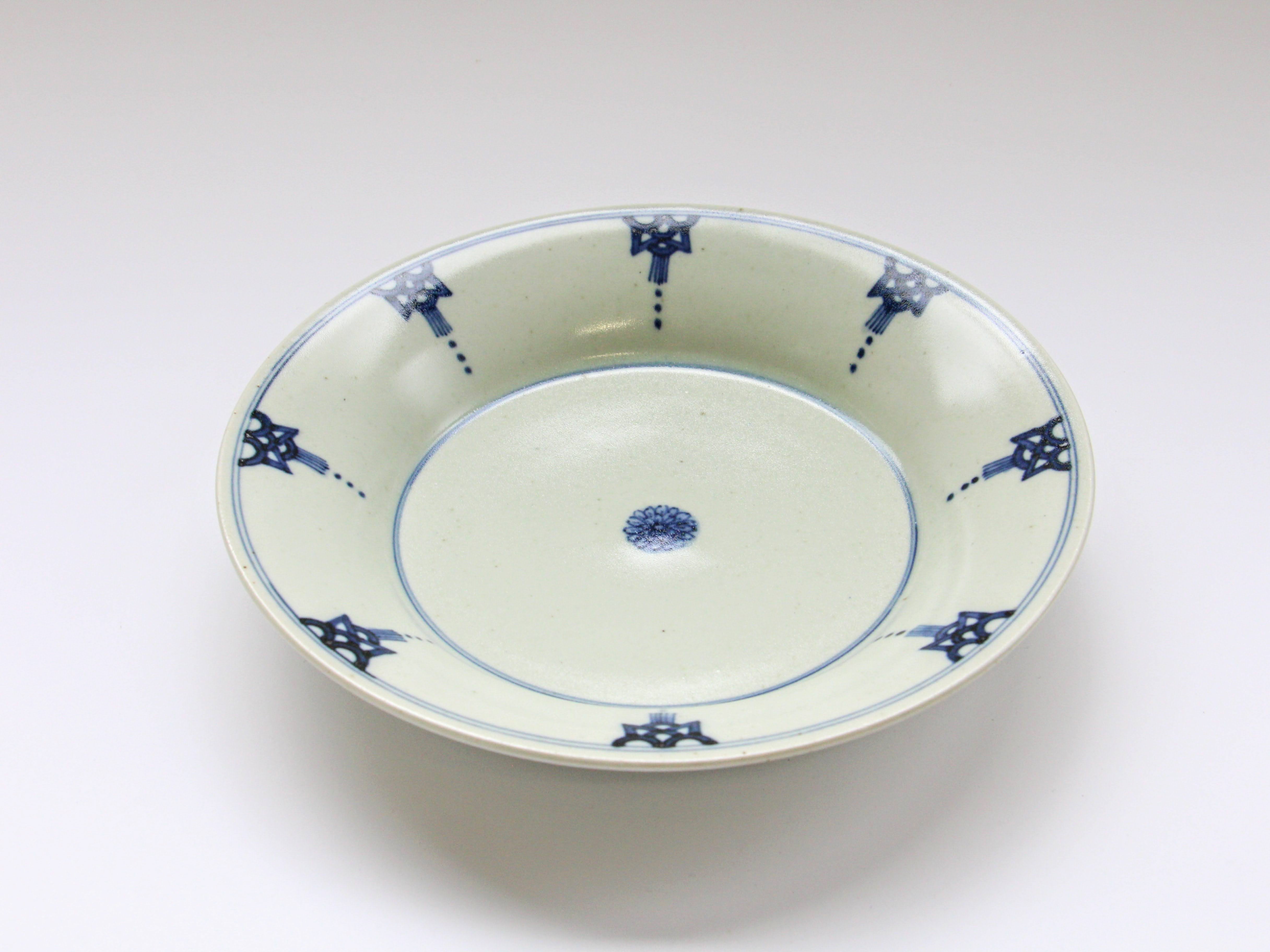 古染瓔珞紋7寸皿【陶房青】