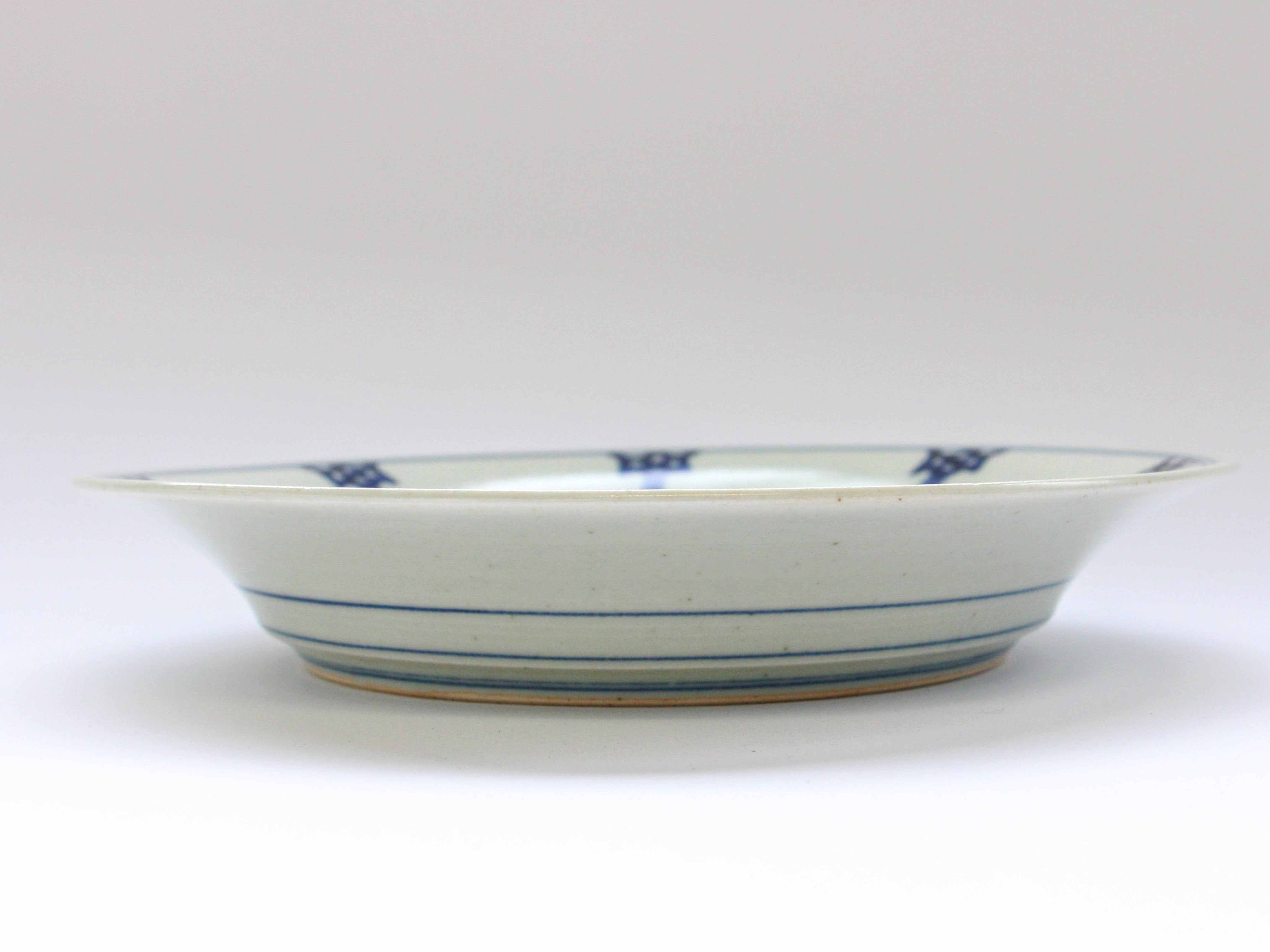 古染瓔珞紋7寸皿【陶房青】