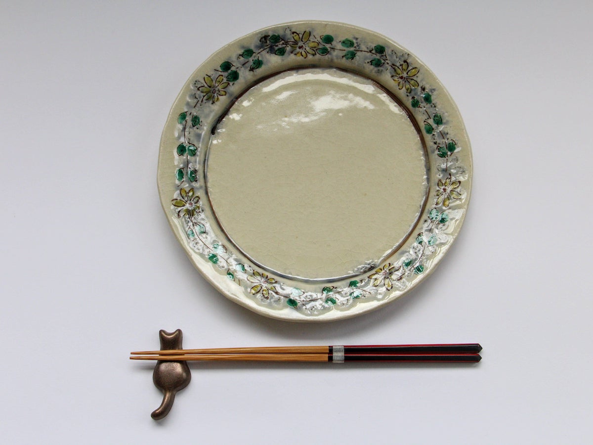 安南渕黄花つなぎ7寸平皿【日比野正明】