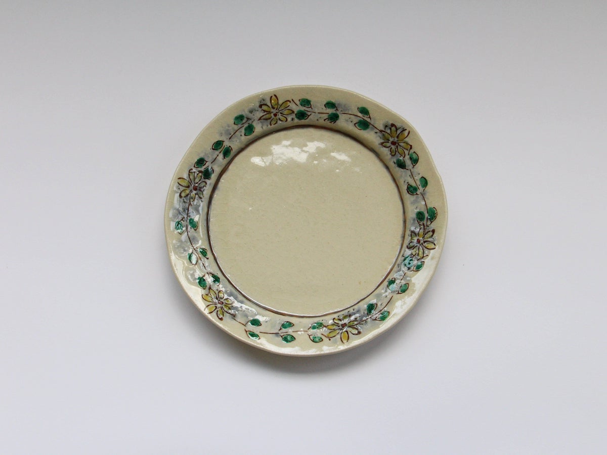 安南渕黄花つなぎ6寸平皿【日比野正明】