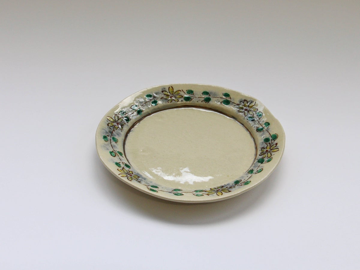 安南渕黄花つなぎ6寸平皿【日比野正明】