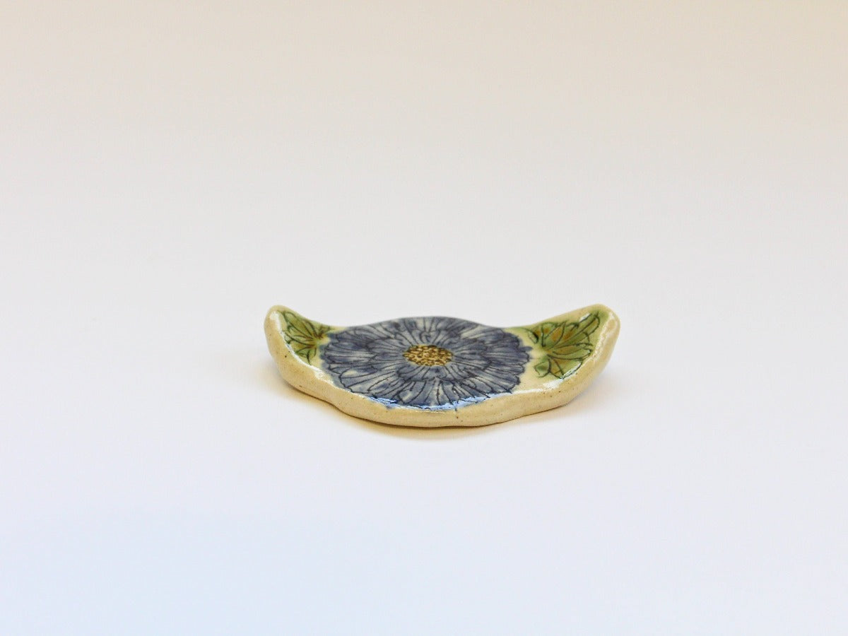 牡丹花箸置き青【加藤芳平】