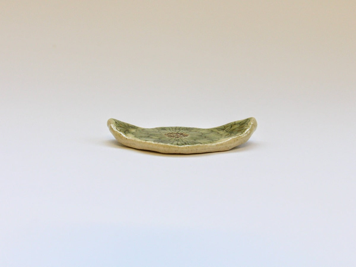 牡丹花箸置き緑【加藤芳平】