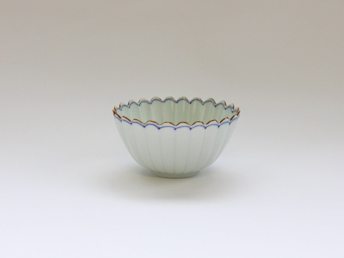 渕サビゴス線菊型楕円小鉢【梶謙製磁】