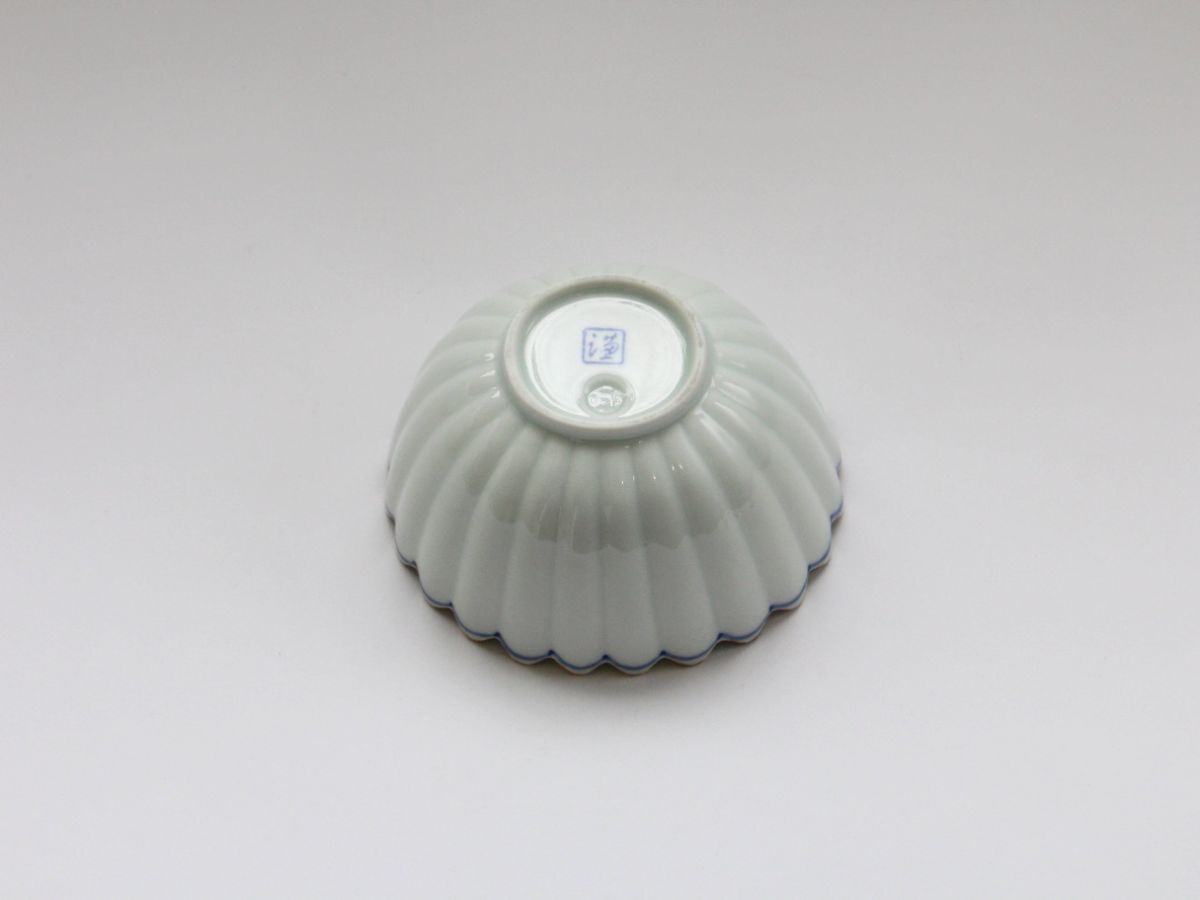 渕サビゴス線菊型楕円小鉢【梶謙製磁】