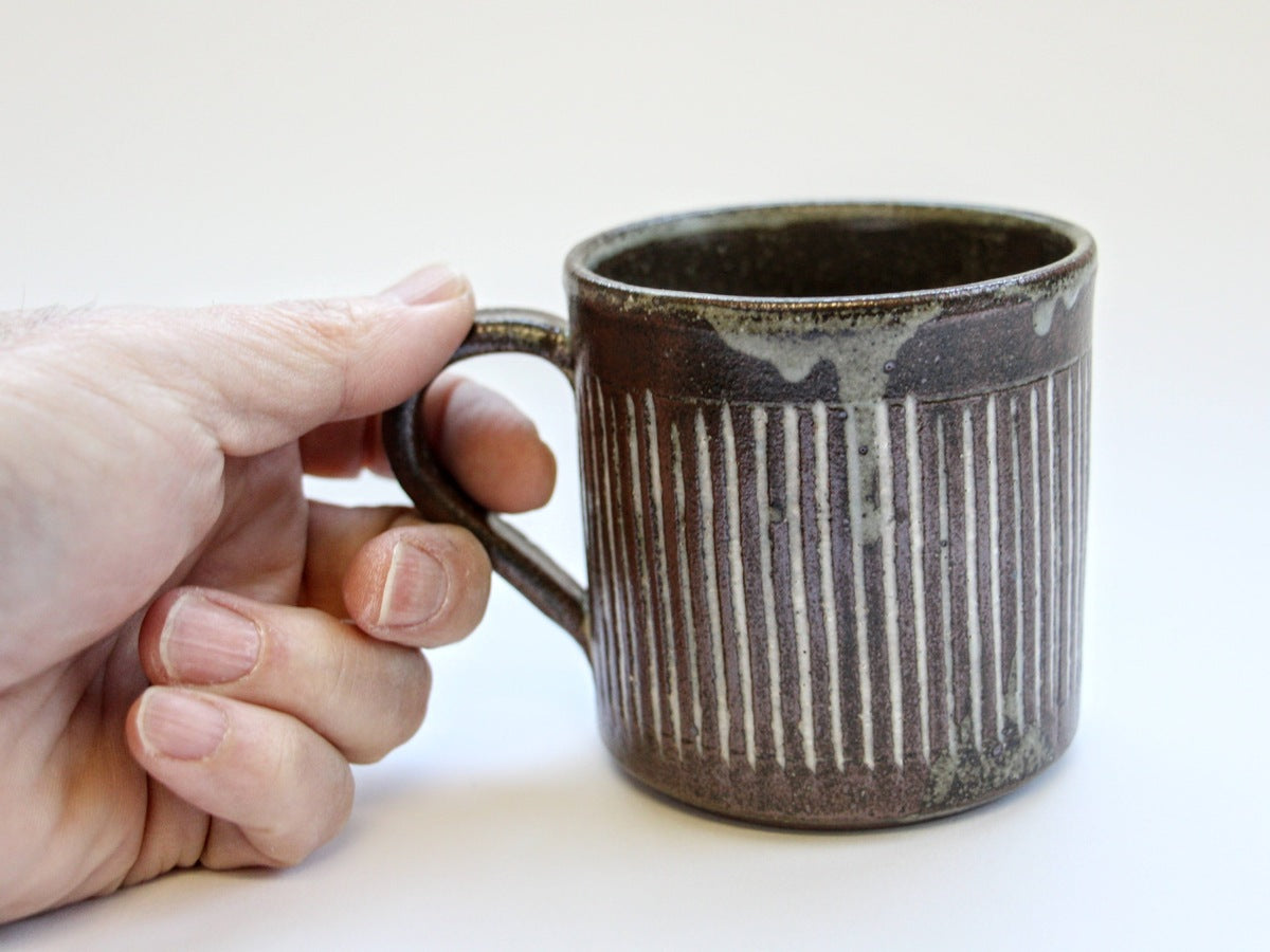 焼〆象嵌十草マグ【正陶苑】