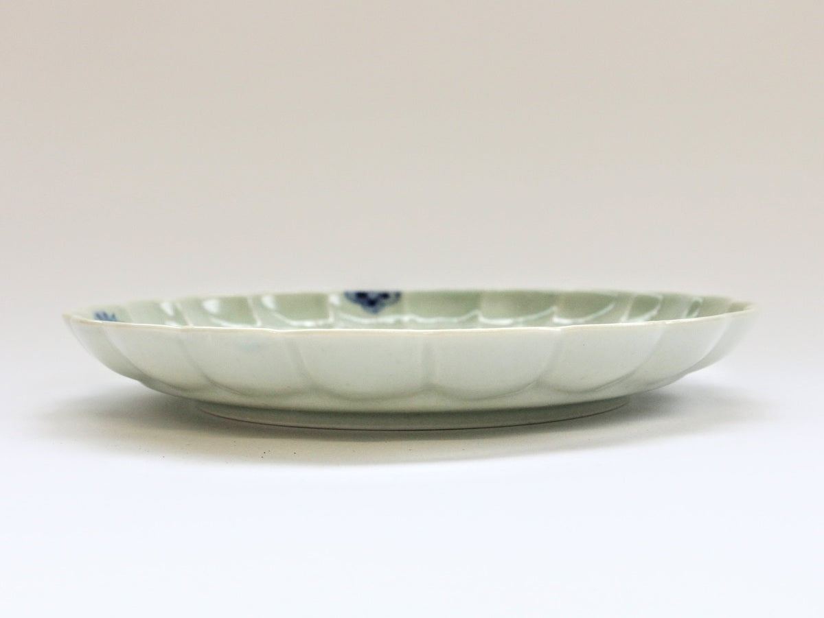 菊割7寸皿 染付小花ちらし李朝【皓洋窯】