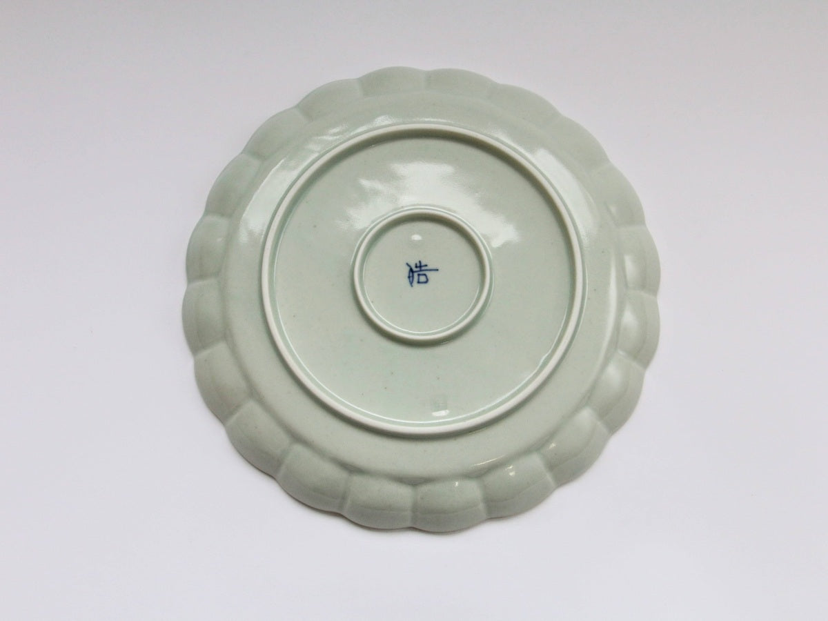 菊割7寸皿 染付小花ちらし李朝【皓洋窯】