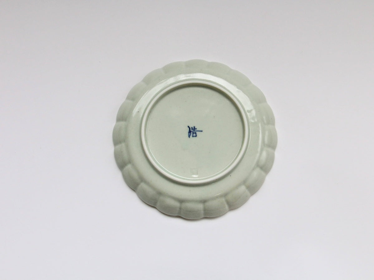 菊割5寸皿 染付小花ちらし李朝【皓洋窯】