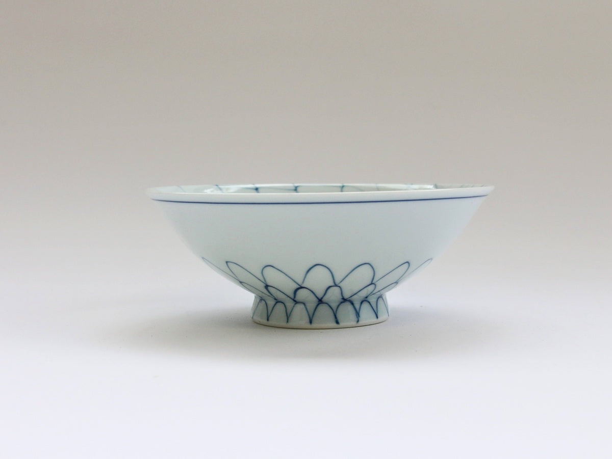 網小花飯碗 小 赤【福峰窯】