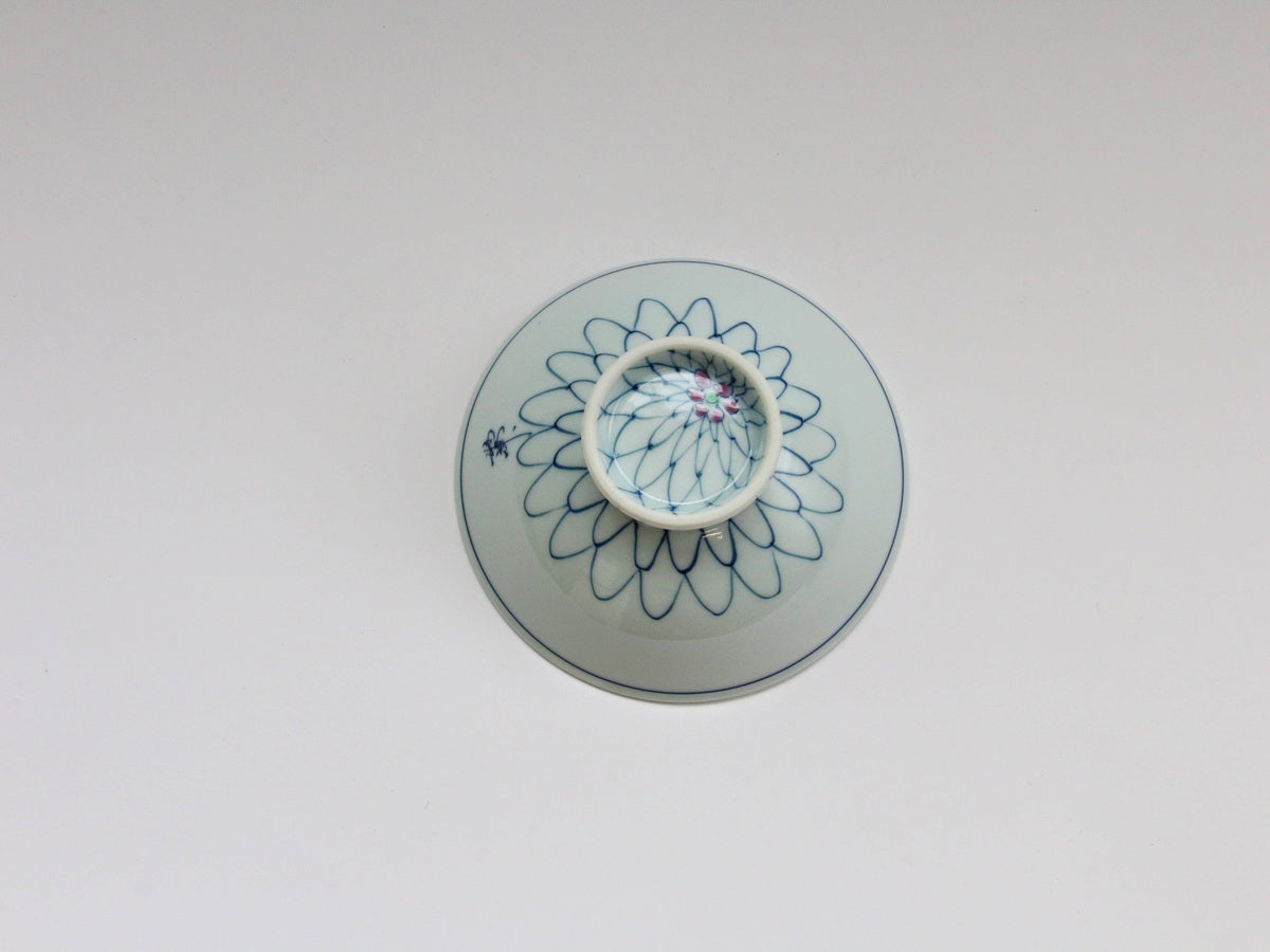 網小花飯碗 小 赤【福峰窯】