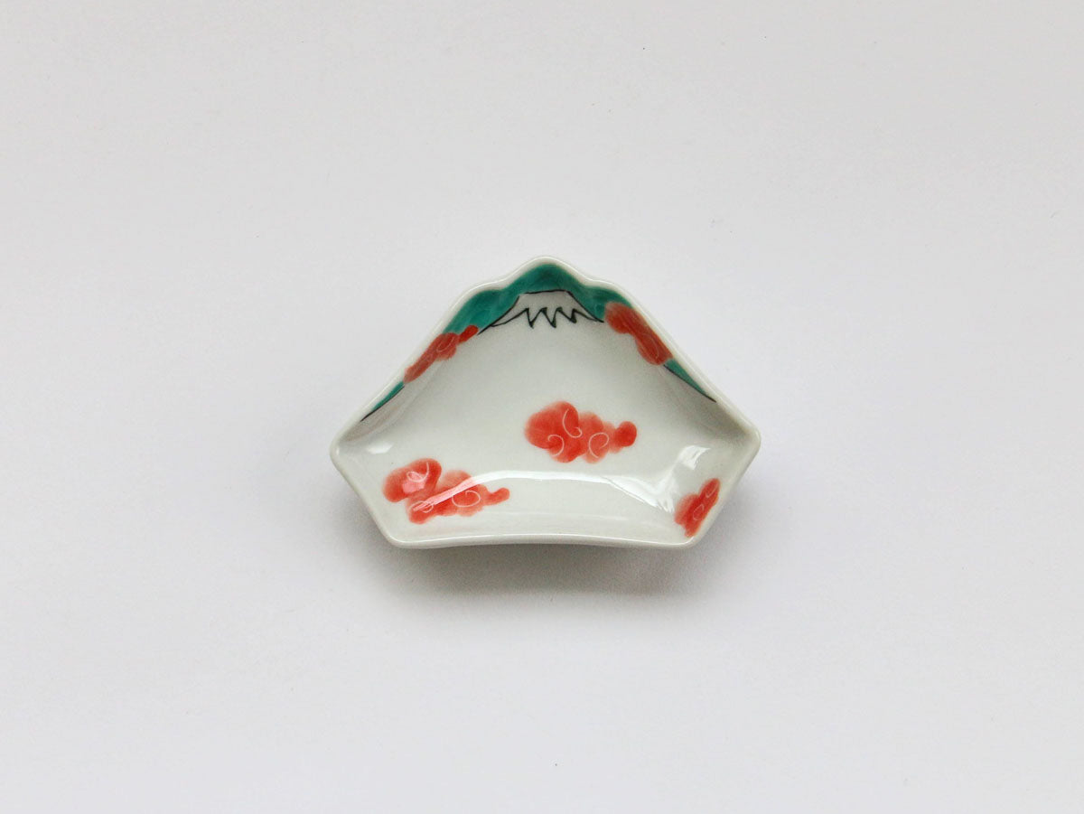 赤雲富士山型手塩皿【徳七窯】