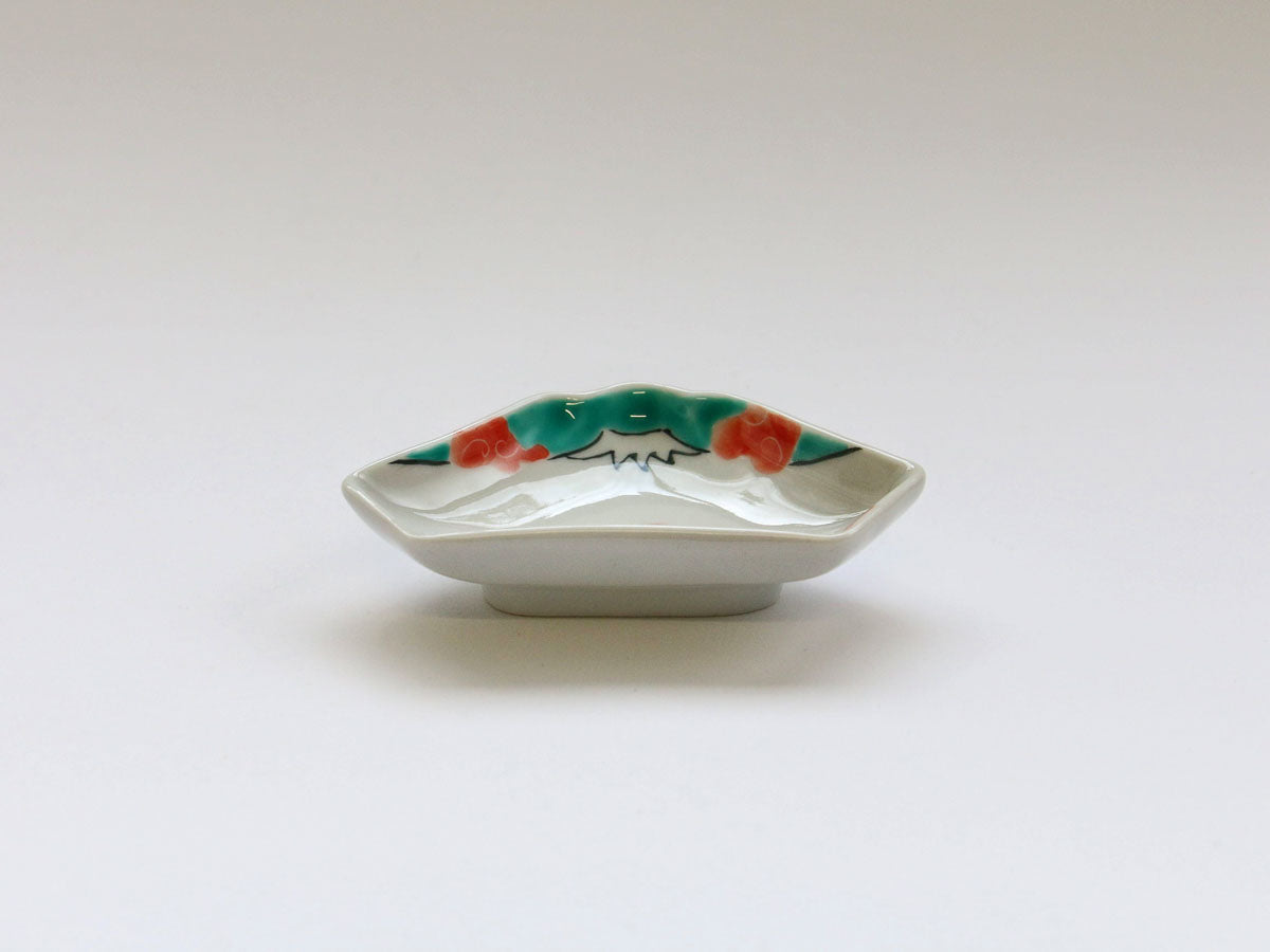 赤雲富士山型手塩皿【徳七窯】