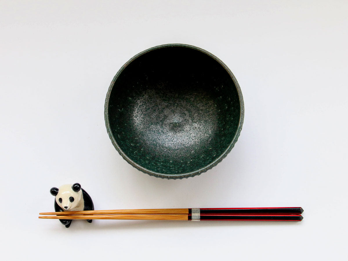 錆緑しのぎ飯碗【文山香菜江】