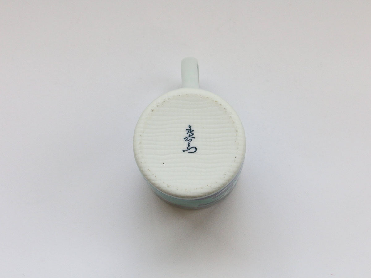 錦草枕付立マグカップ 緑【田庄陶苑】