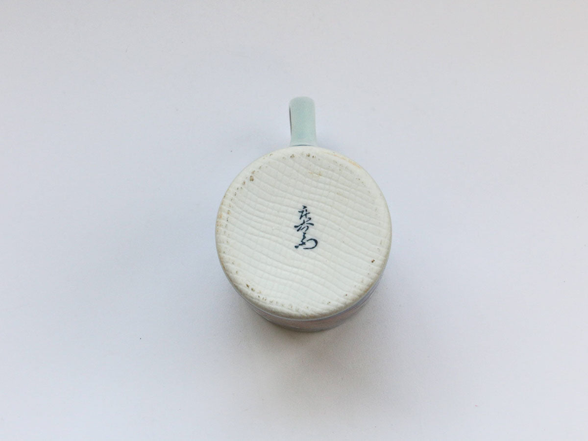 錦草枕付立マグカップ 赤【田庄陶苑】