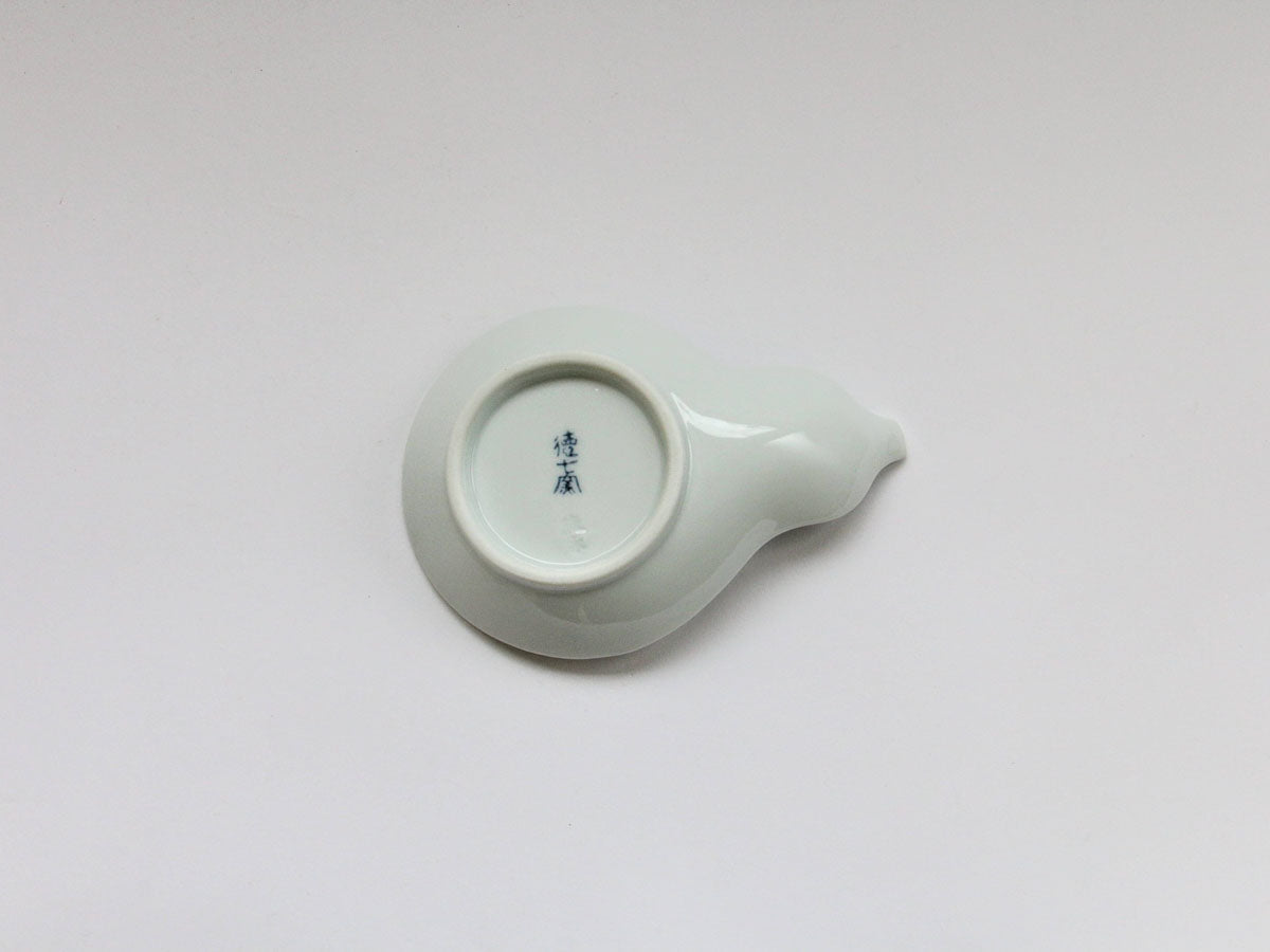 花格子ひさご皿 緑【徳七窯】