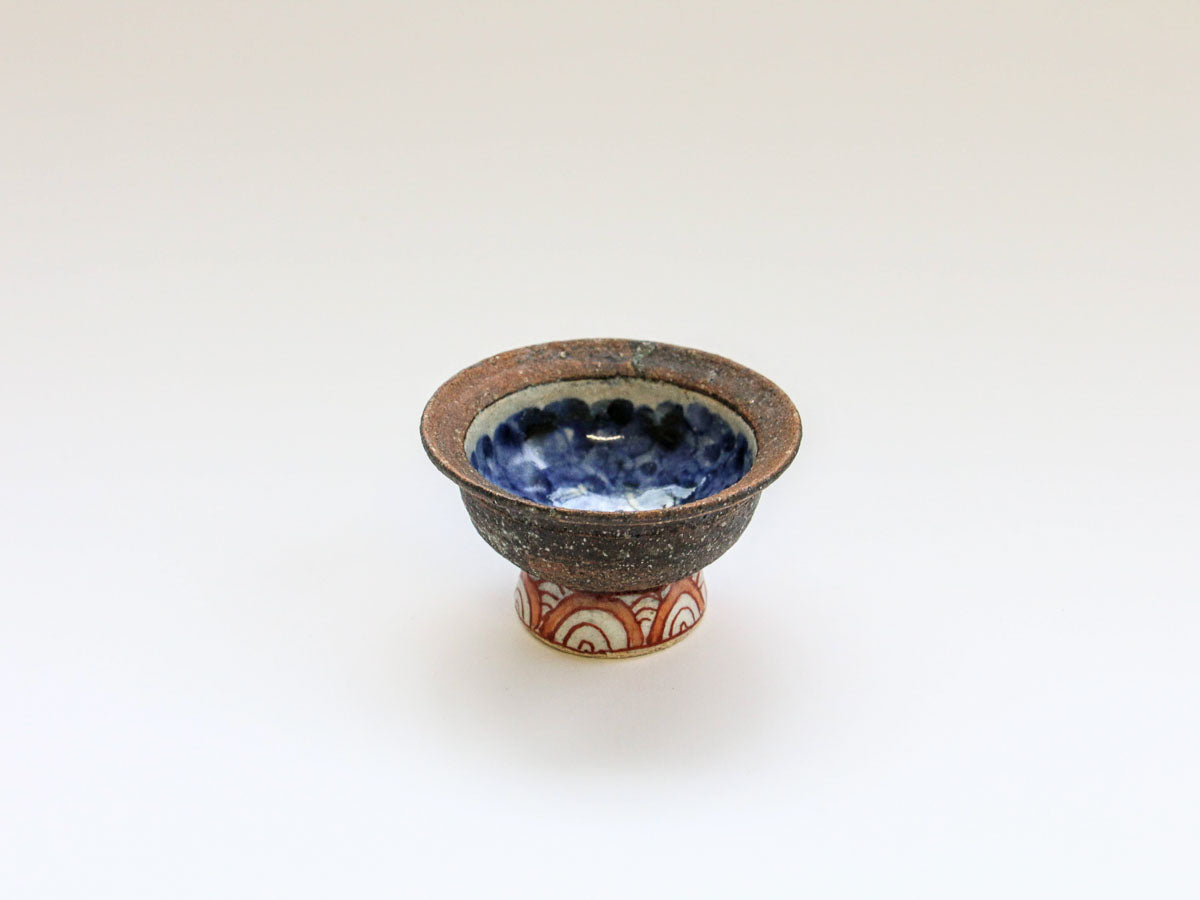 染錦花紋高台小付【洸彩窯】