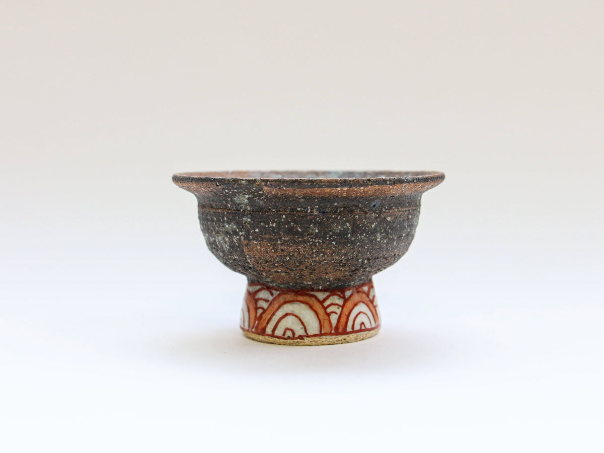 染錦花紋高台小付【洸彩窯】