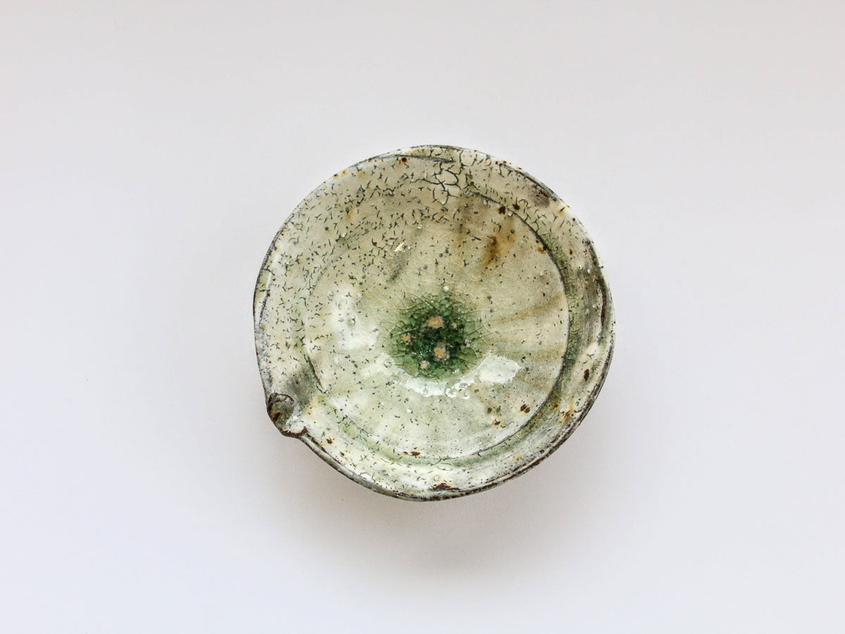 ビードロ粉引4寸片口小鉢【山本一仁】