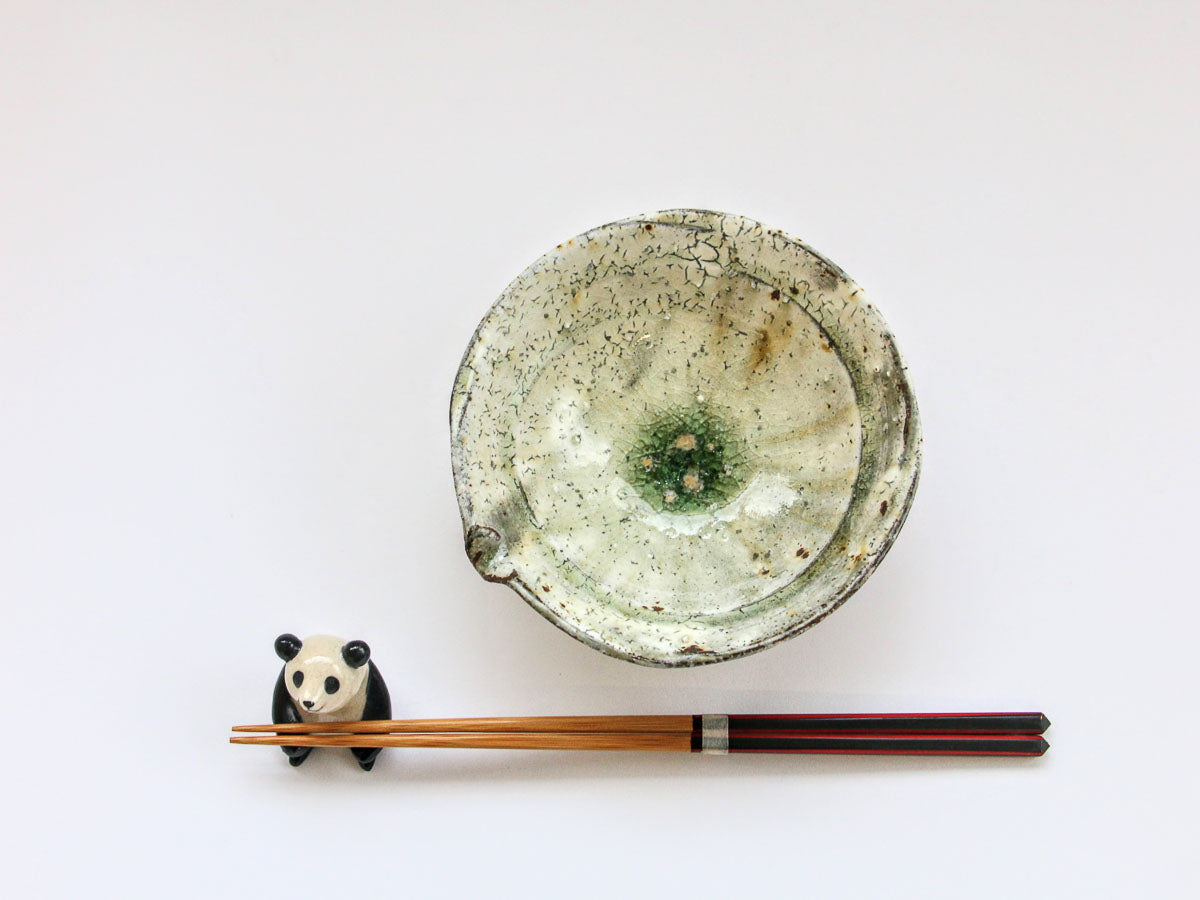 ビードロ粉引4寸片口小鉢【山本一仁】