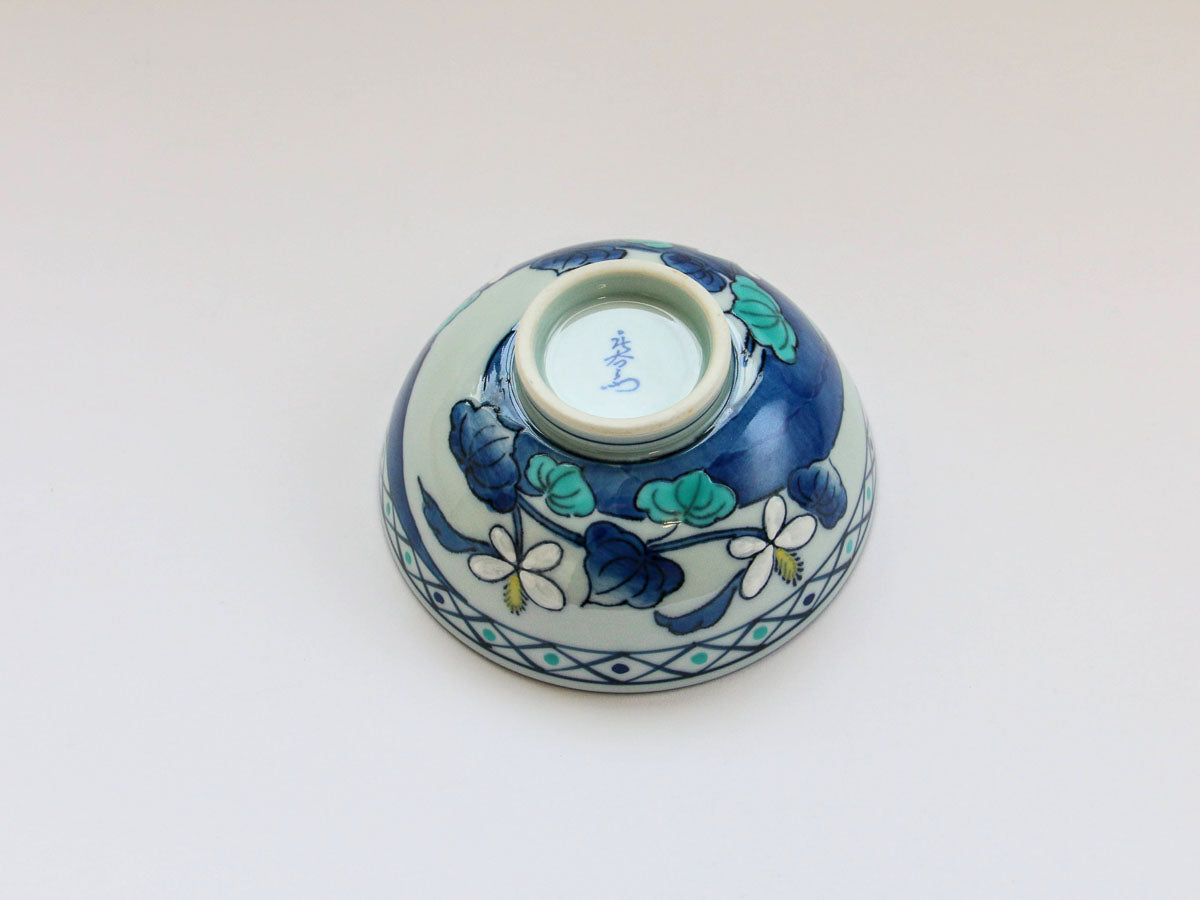 錦草枕4.0飯碗 花だみ【田庄陶苑】