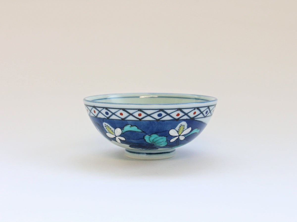 錦草枕3.8飯碗 花だみ【田庄陶苑】