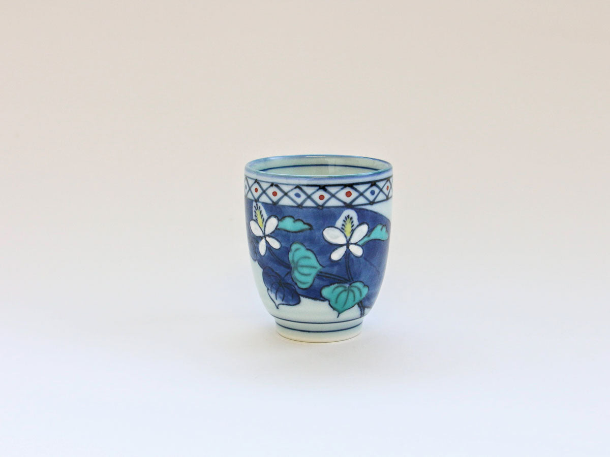 錦草枕ナツメ湯呑小 花だみ【田庄陶苑】