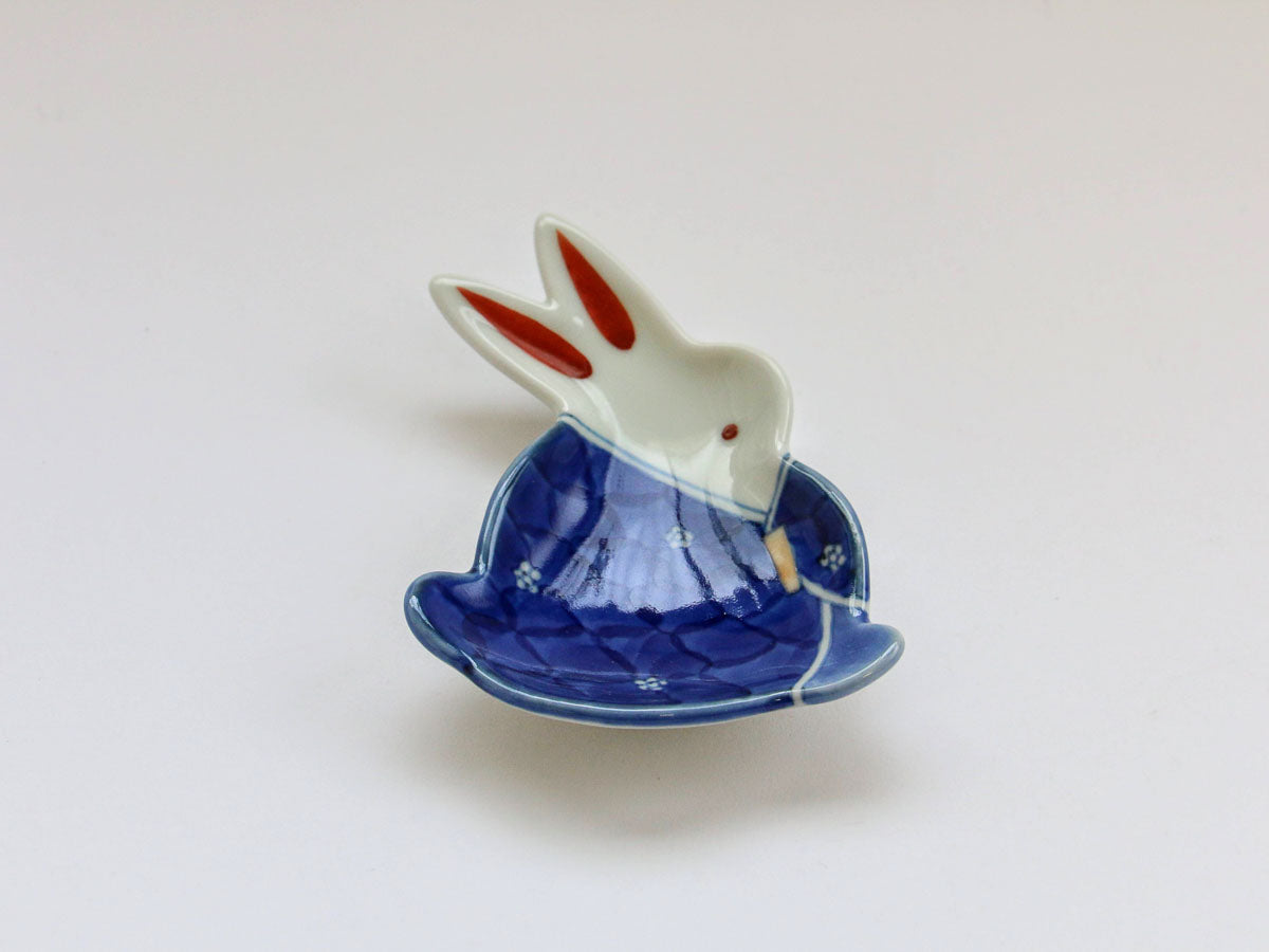 花小紋男雛うさぎ豆小皿【伝平窯】