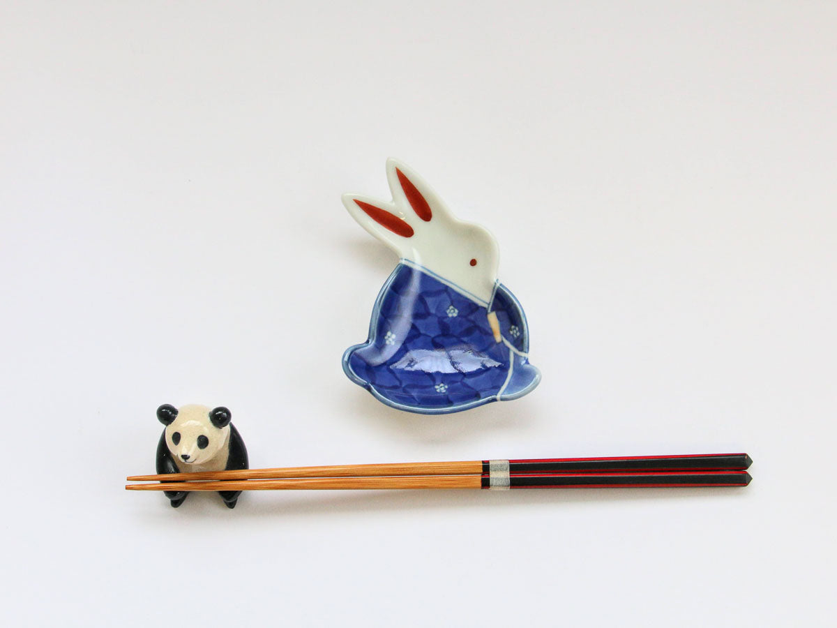 花小紋男雛うさぎ豆小皿【伝平窯】