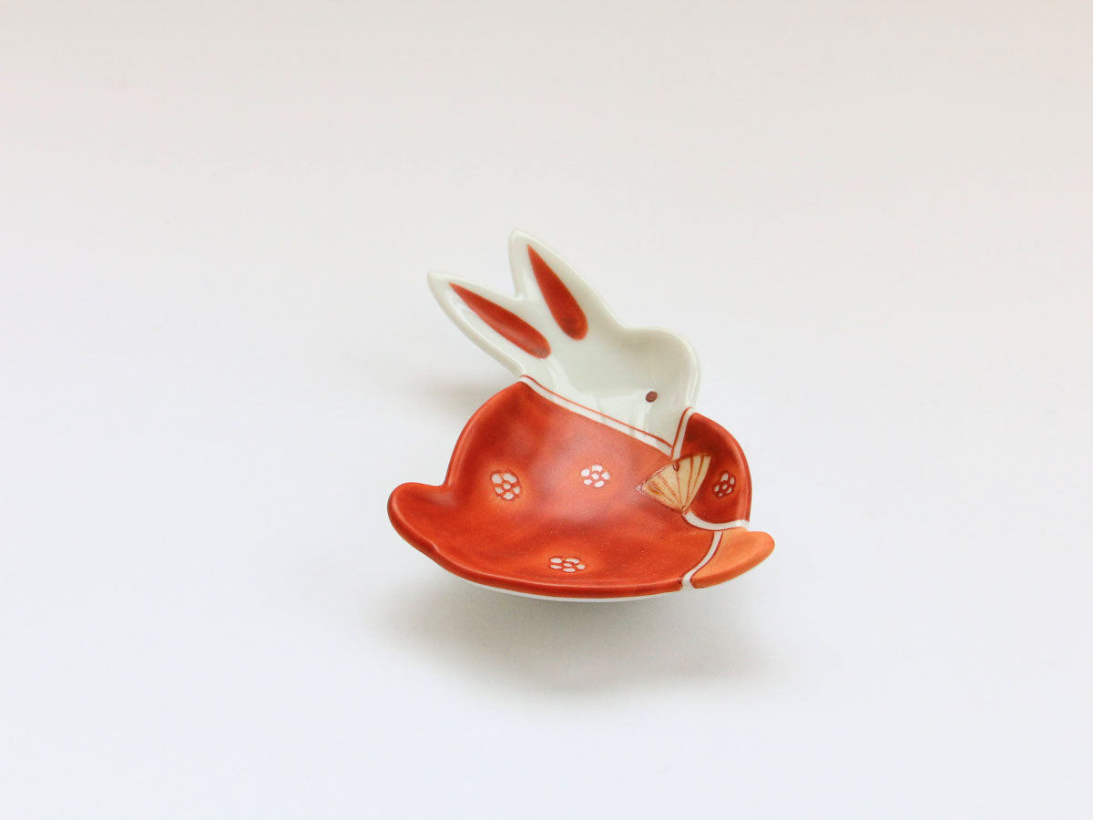 花小紋女雛うさぎ豆小皿【伝平窯】