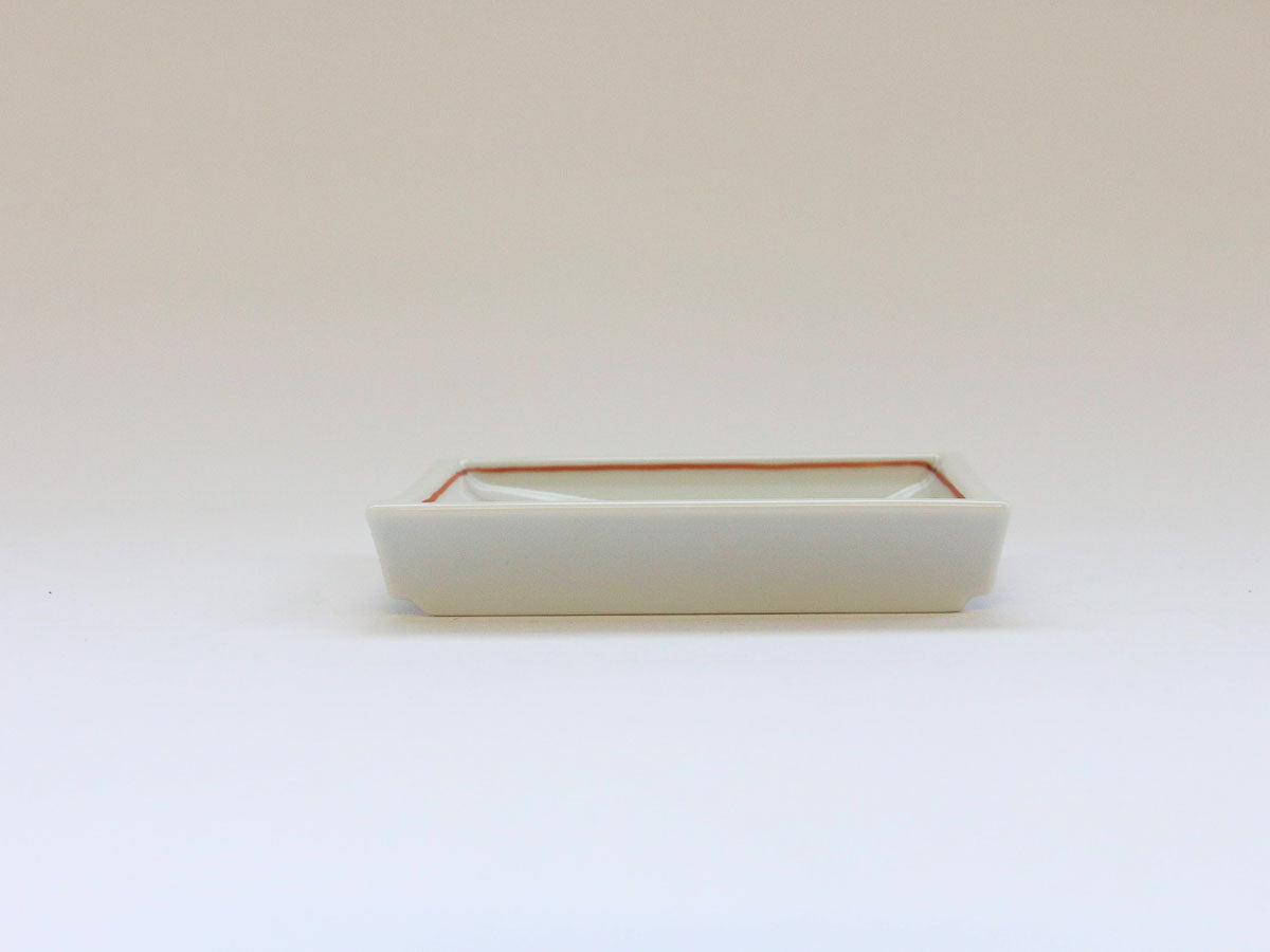 内赤線角菱皿 大【伝平窯】