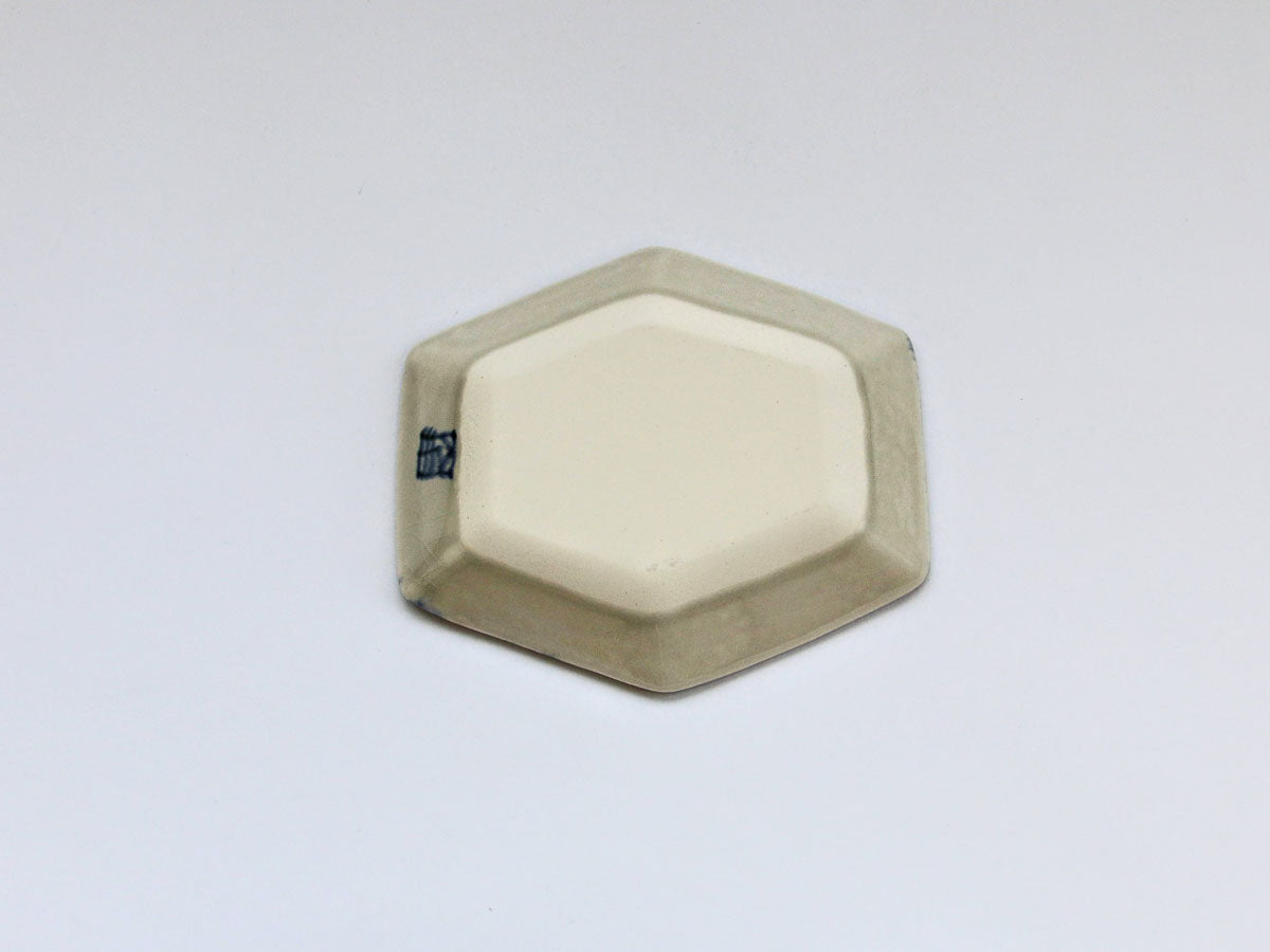金彩うずはな紋六角小皿【喜鶴製陶】