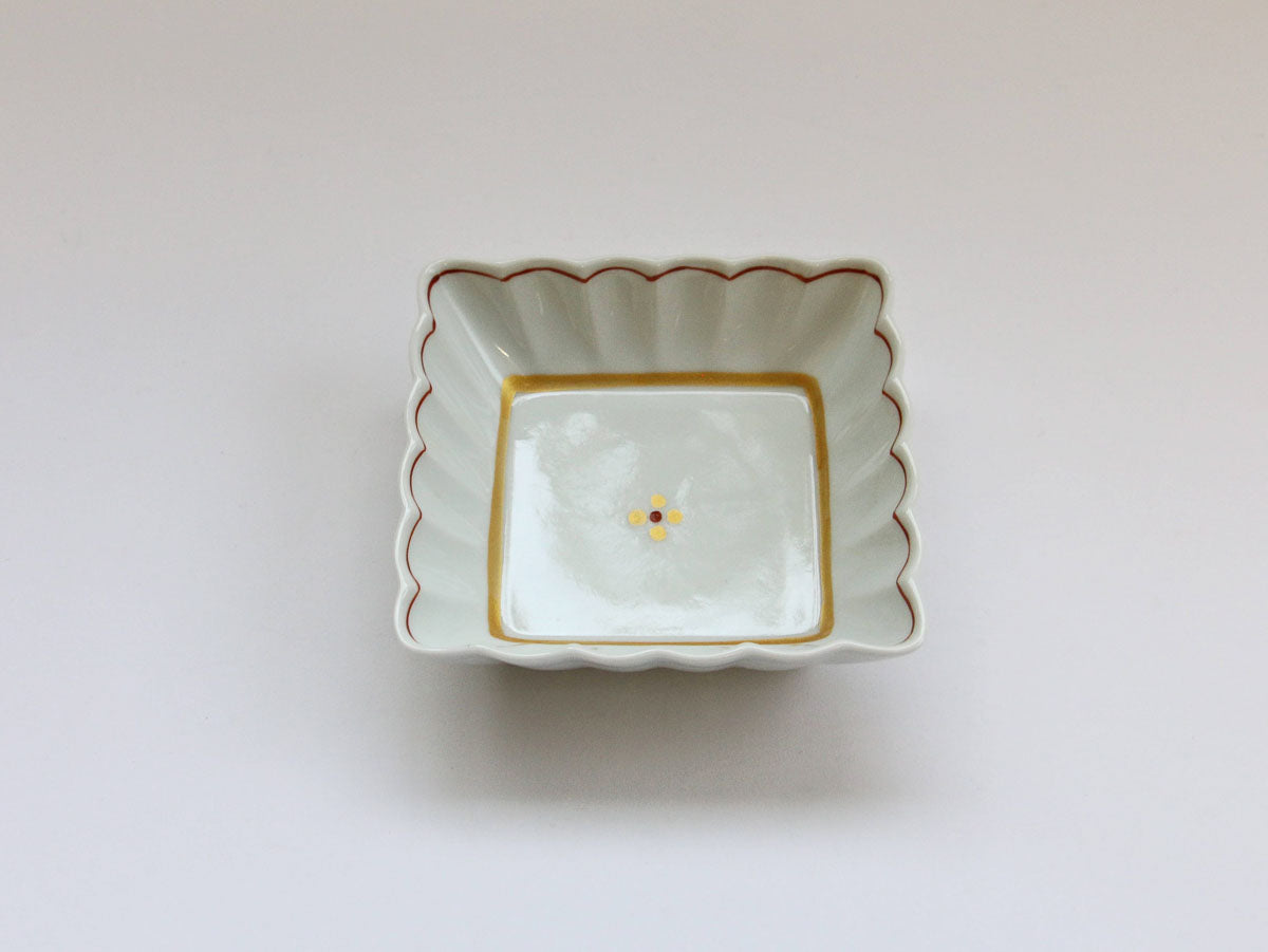 きらら赤菊角小鉢【田森陶園】