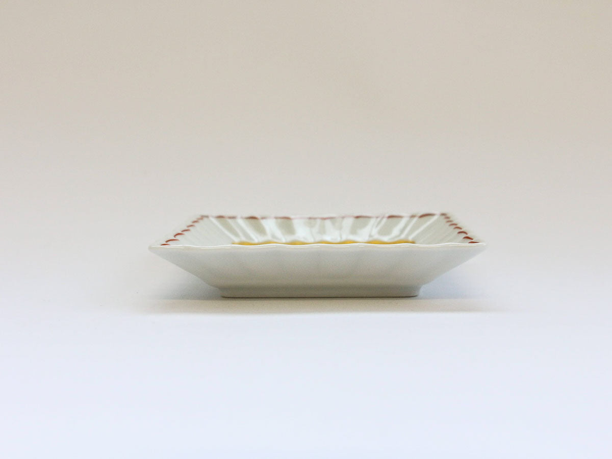 きらら赤菊角小皿【田森陶園】