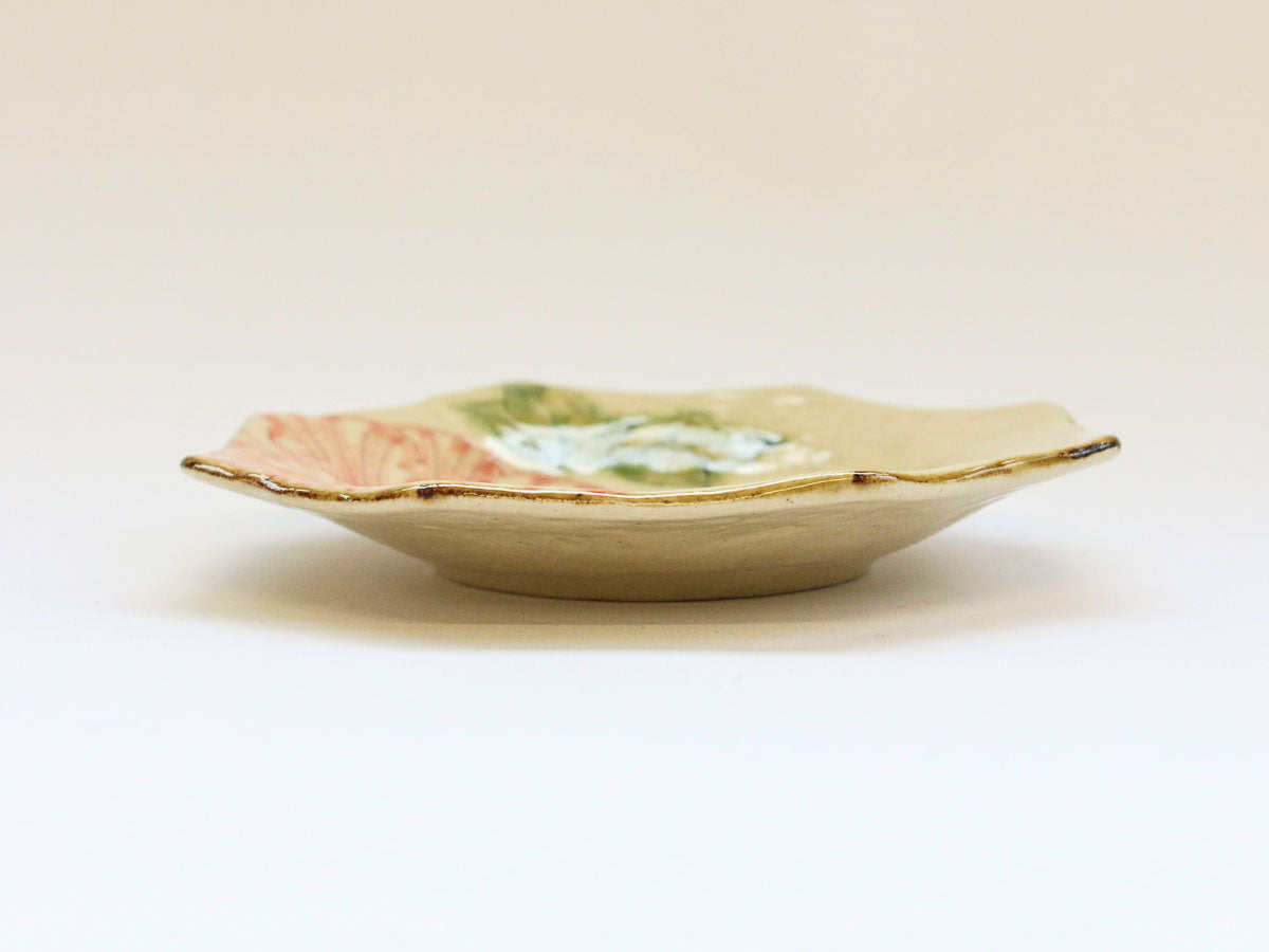 舞牡丹八角銘々皿【加藤芳平】