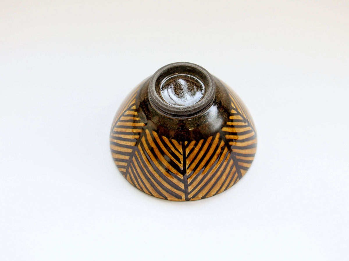 ヘリンボーン飴釉飯碗【正陶苑】