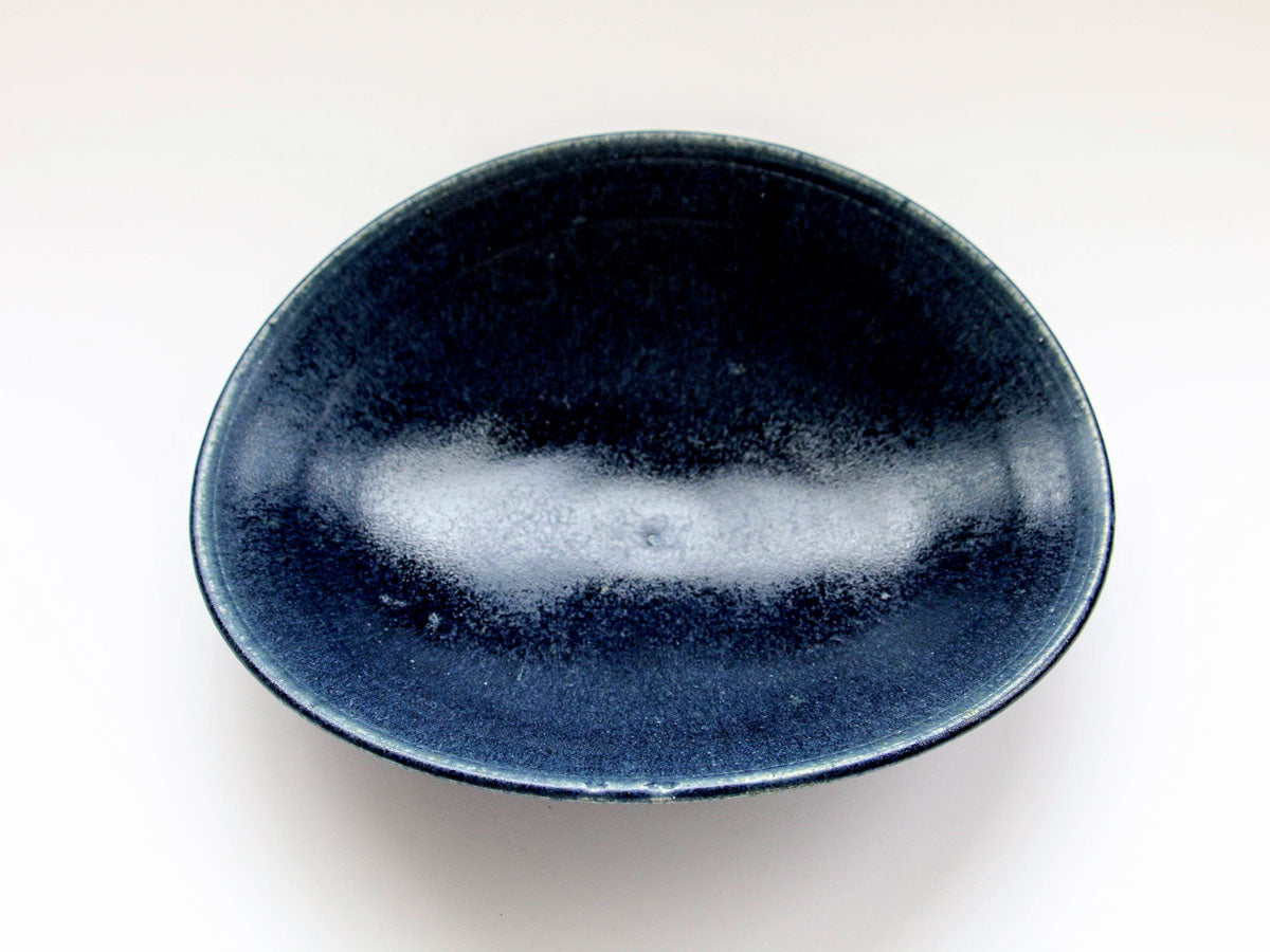 紺碧釉パスタ皿【山本一仁】