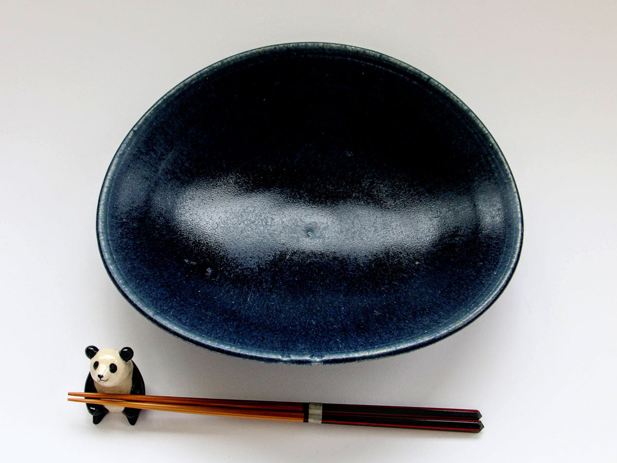 紺碧釉パスタ皿【山本一仁】