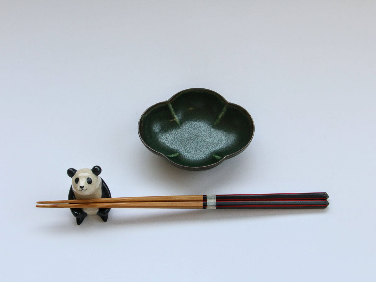 木瓜小付 渕さび深緑釉【皓洋窯】