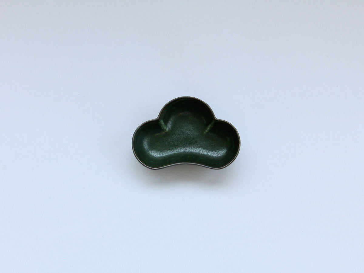 松型小付 渕さび深緑釉【皓洋窯】