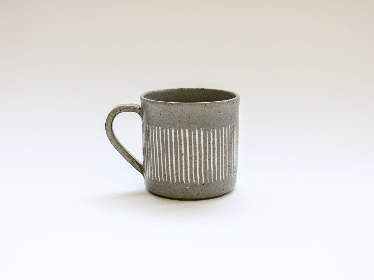 グレー象嵌十草マグ【正陶苑】