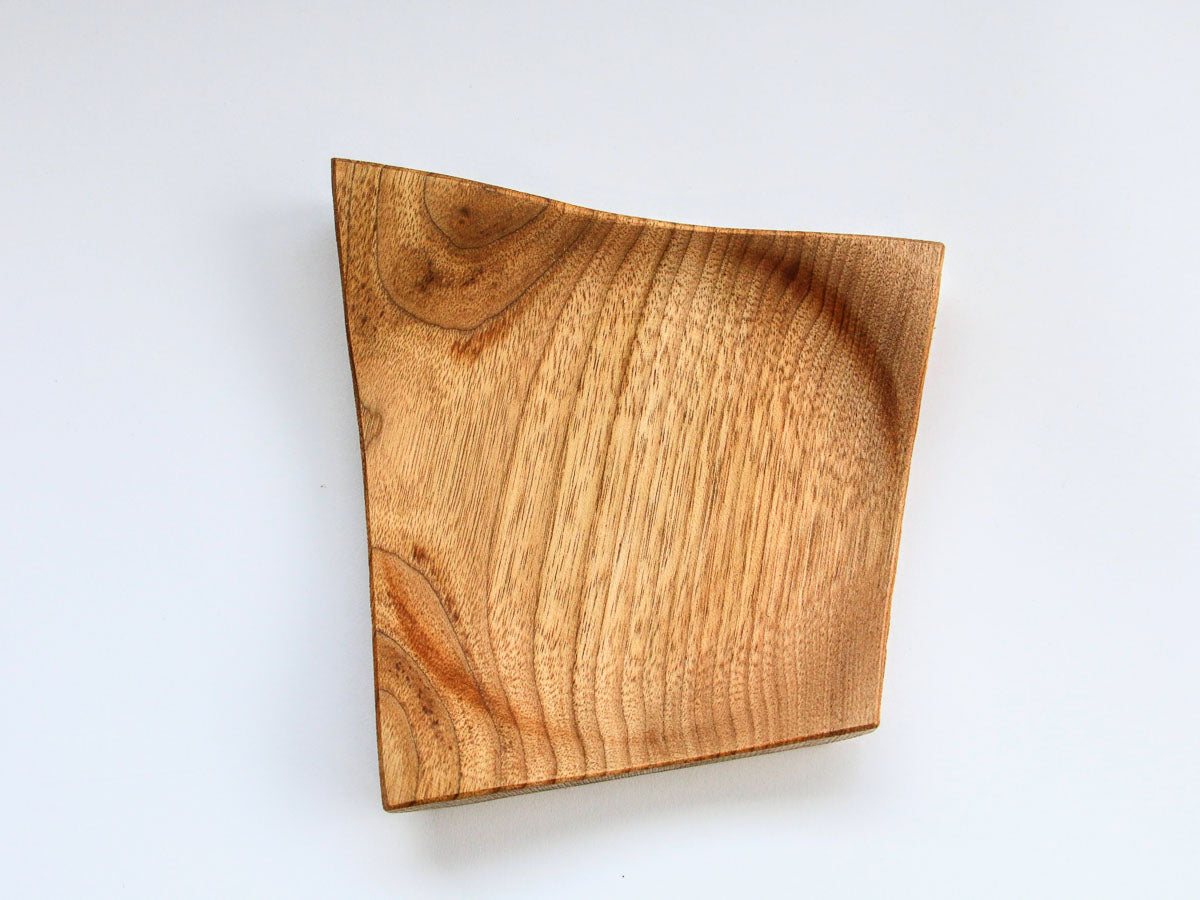 クルミの菱型皿 クリア 大【田口慎介】